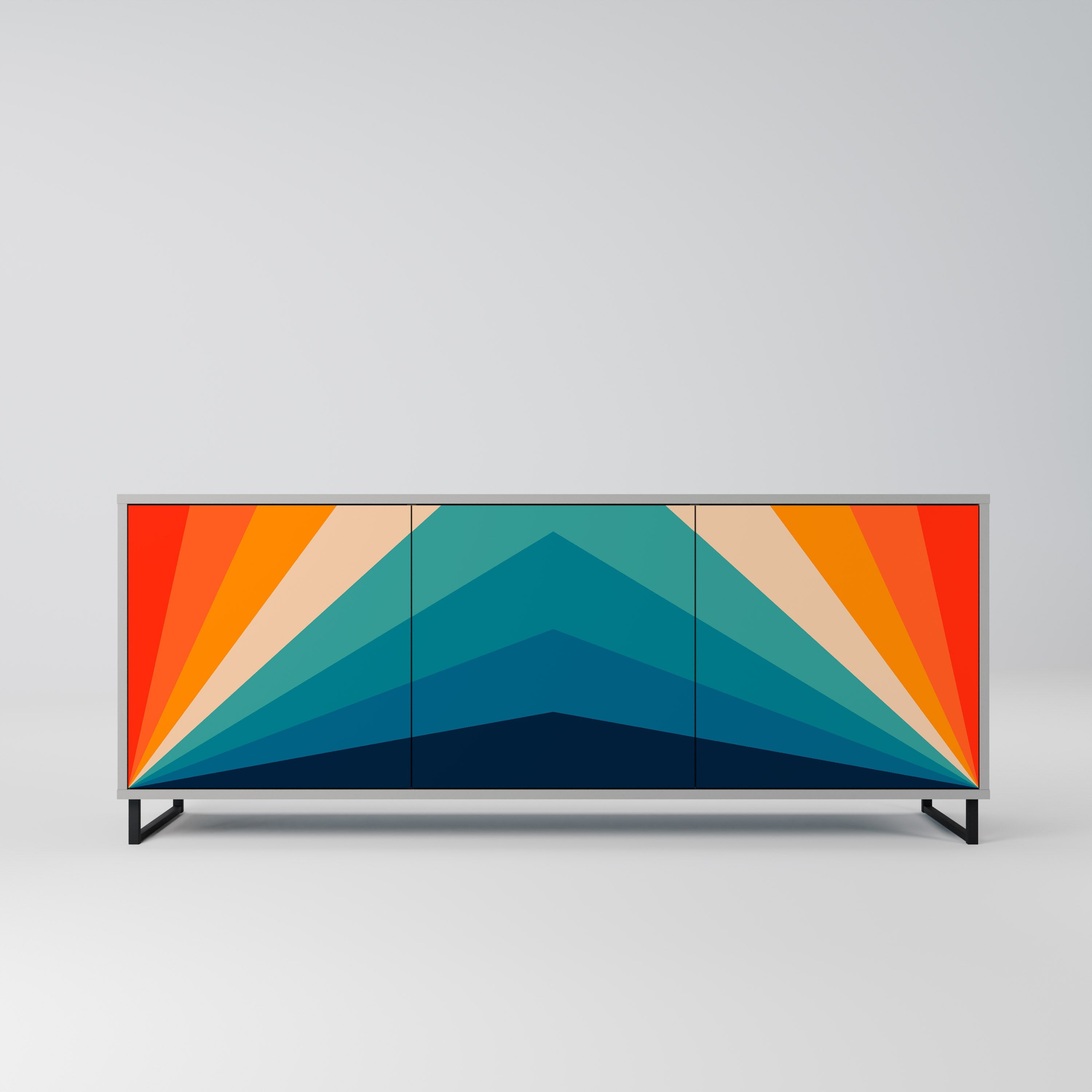 PRISM CONCUSSION Sideboard mit 3 Türen in Grau