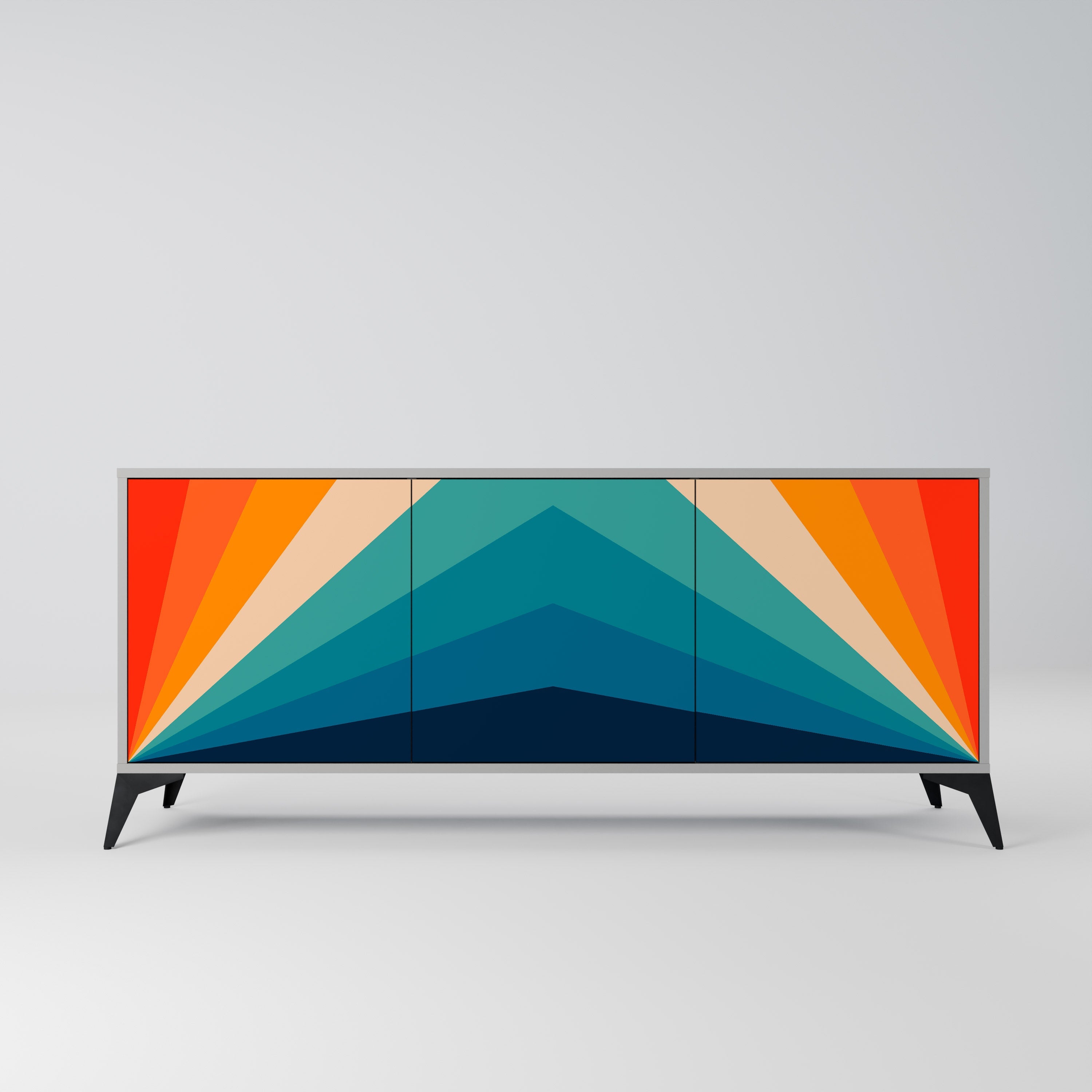 PRISM CONCUSSION Sideboard mit 3 Türen in Grau