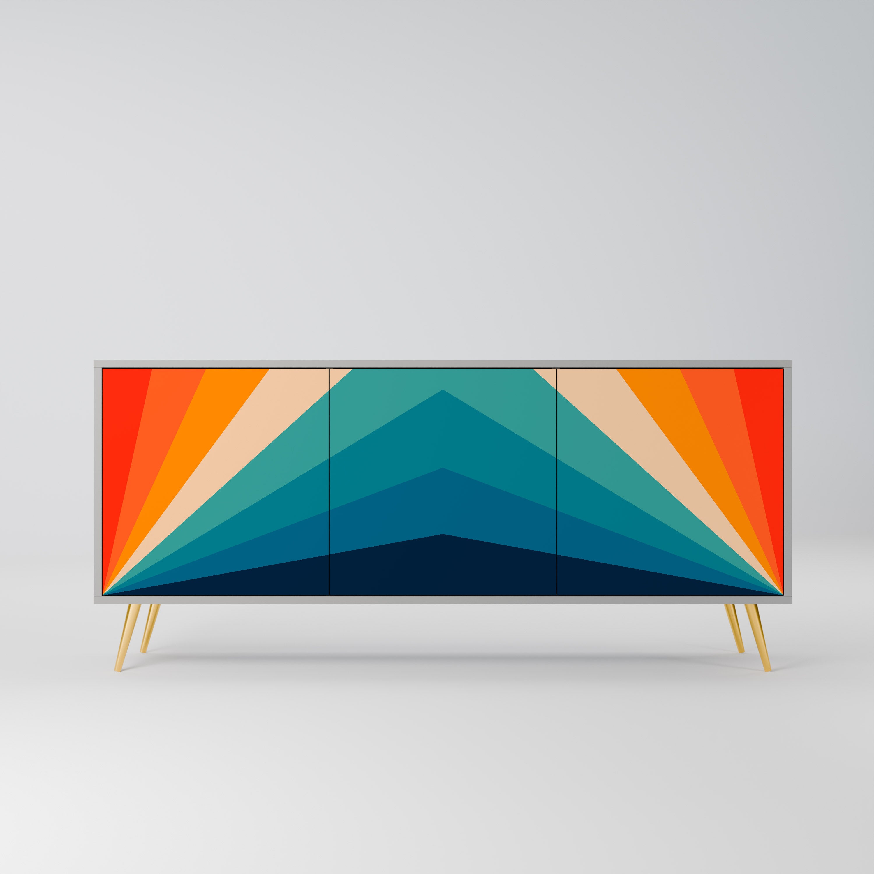 PRISM CONCUSSION Sideboard mit 3 Türen in Grau