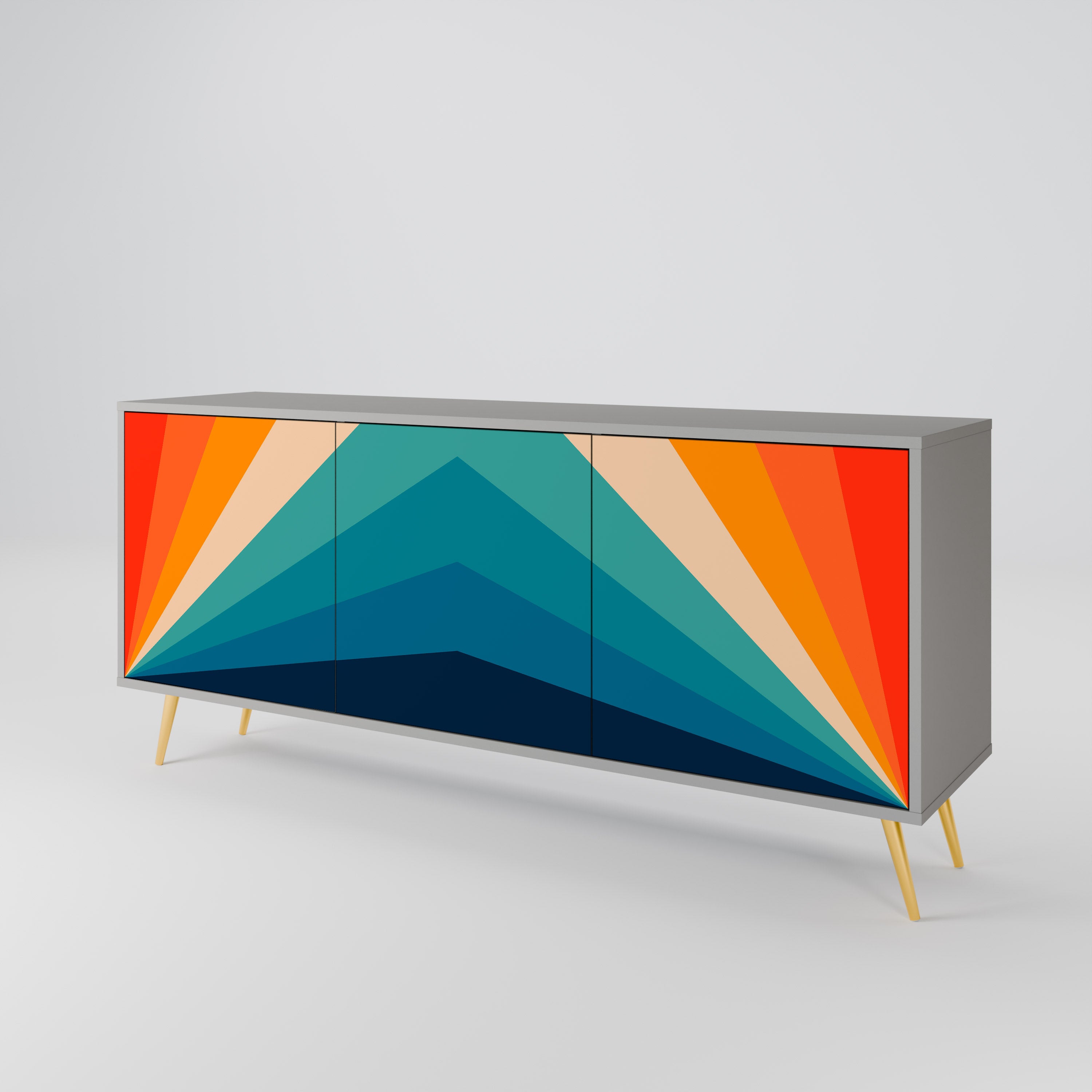 PRISM CONCUSSION Sideboard mit 3 Türen in Grau