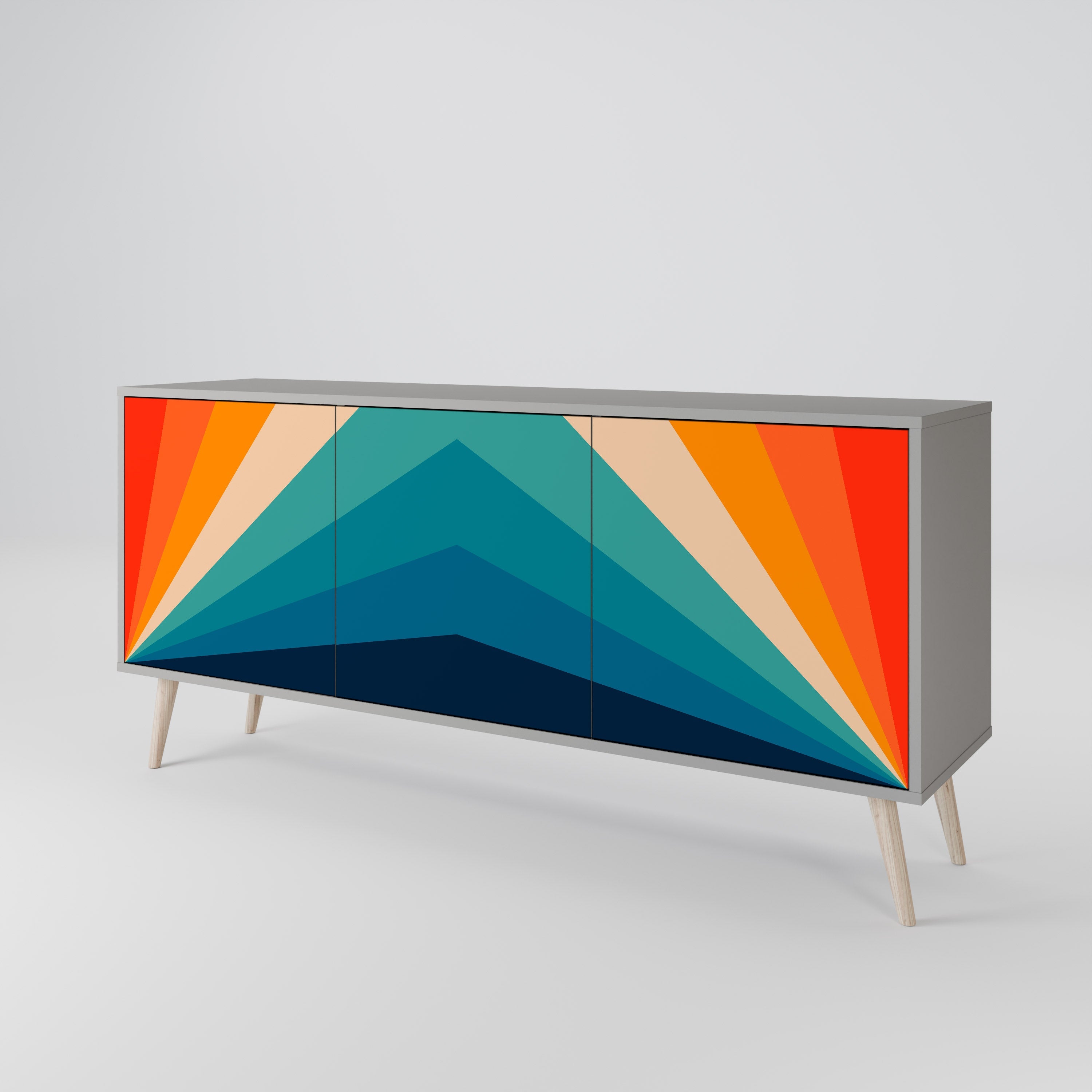 PRISM CONCUSSION Sideboard mit 3 Türen in Grau