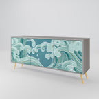 ASIAN SWAY 3-Door Sideboard in Grey Finish