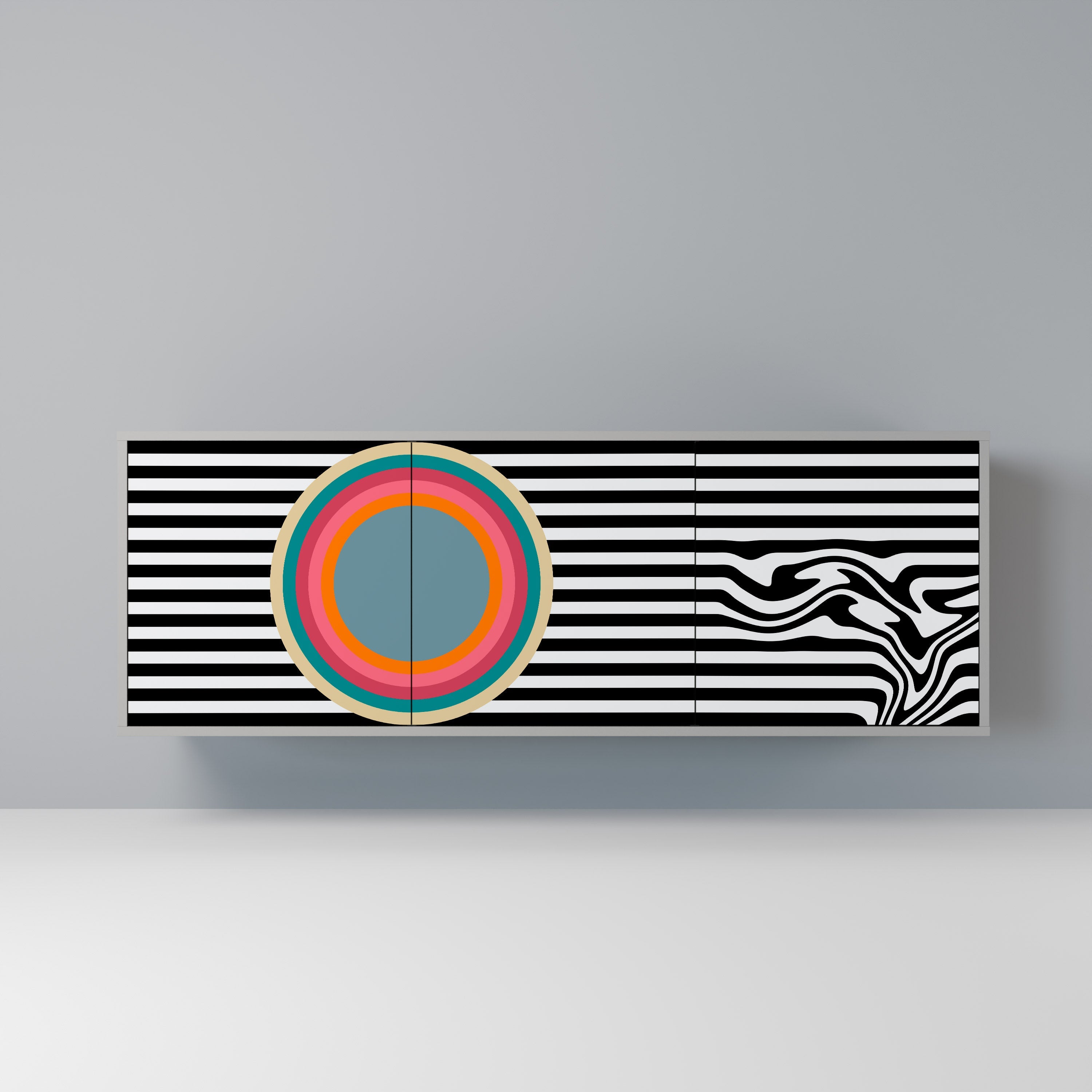 SPECTRA SHOWCASE Sideboard mit 3 Türen in Grau