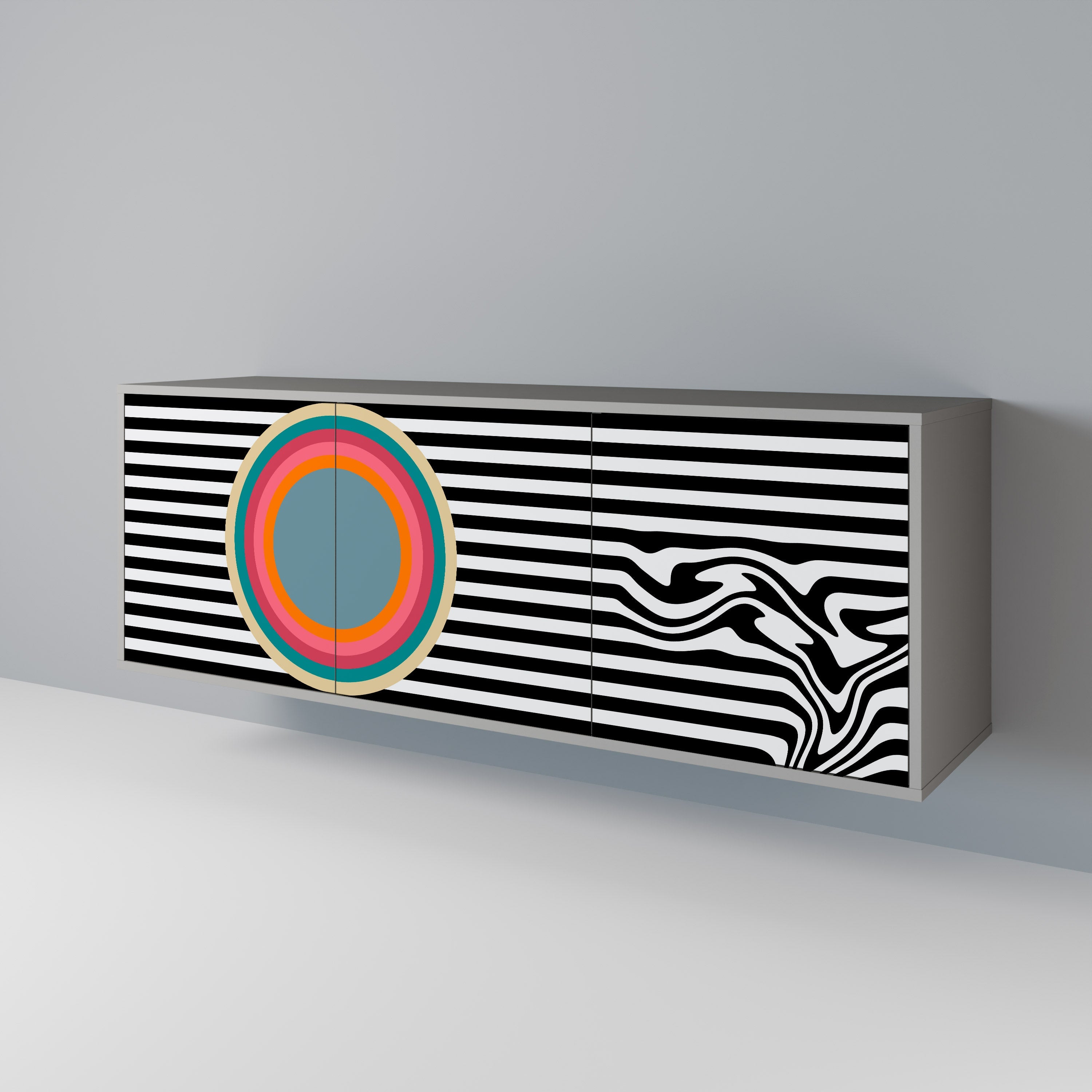 SPECTRA SHOWCASE Sideboard mit 3 Türen in Grau