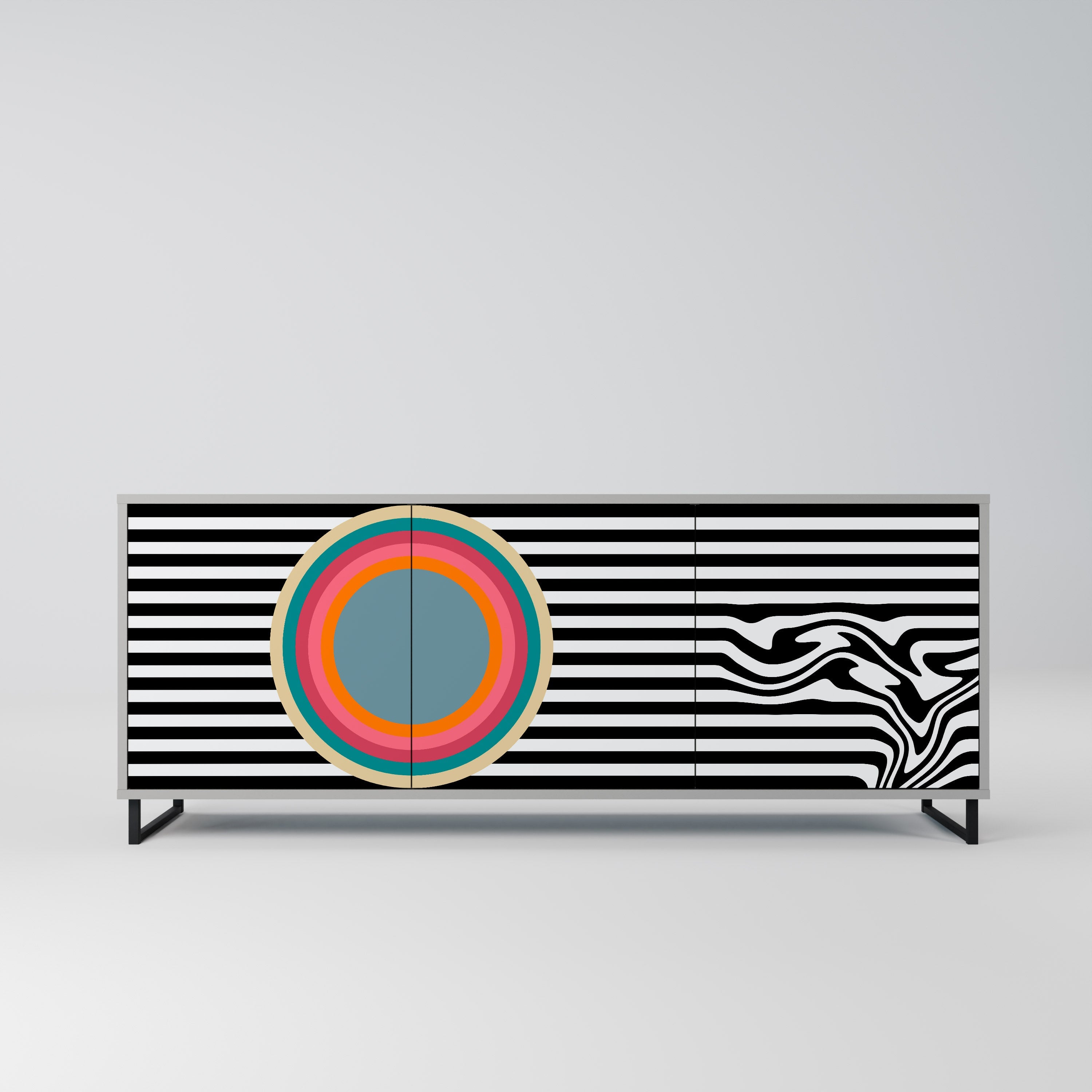 SPECTRA SHOWCASE Sideboard mit 3 Türen in Grau