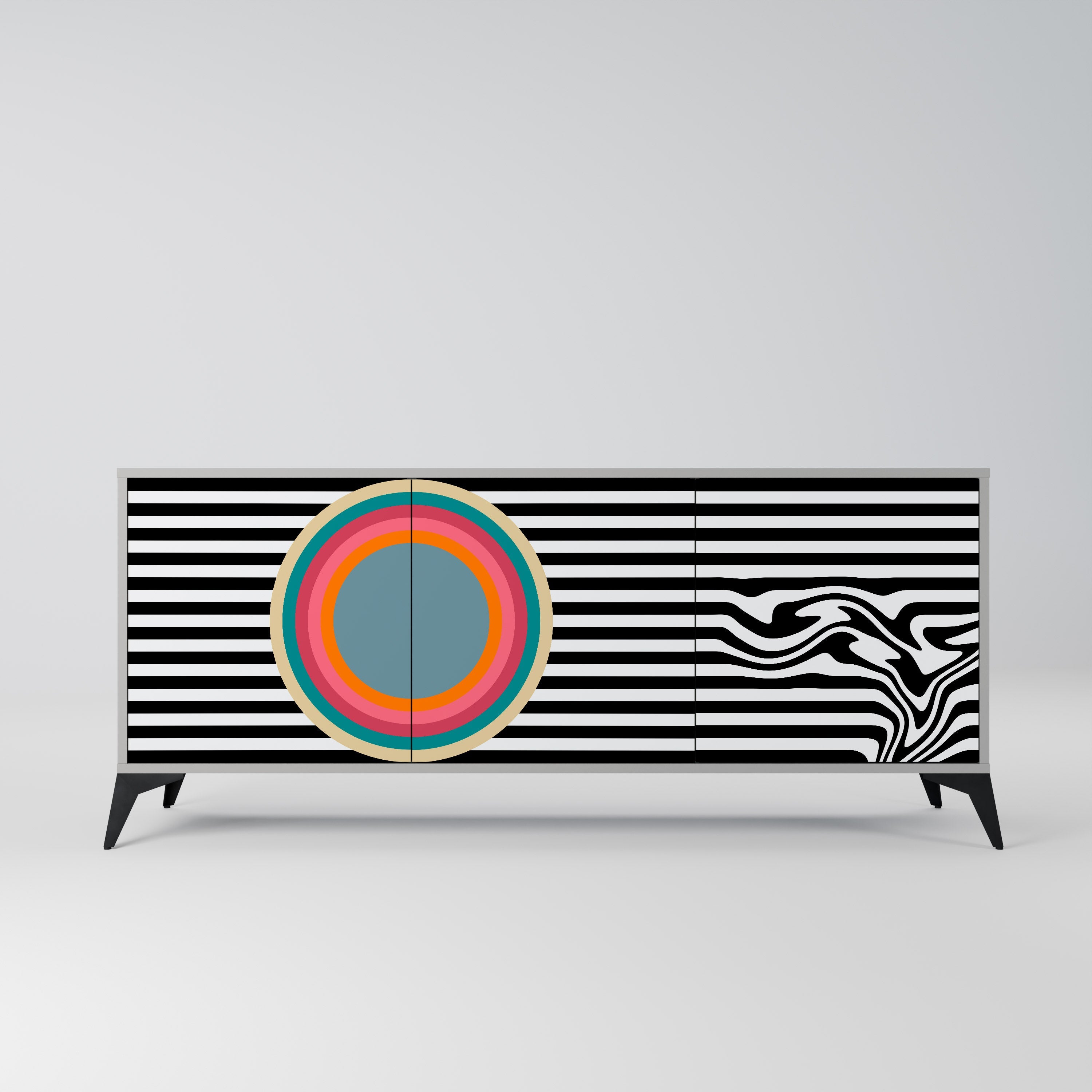 SPECTRA SHOWCASE Sideboard mit 3 Türen in Grau