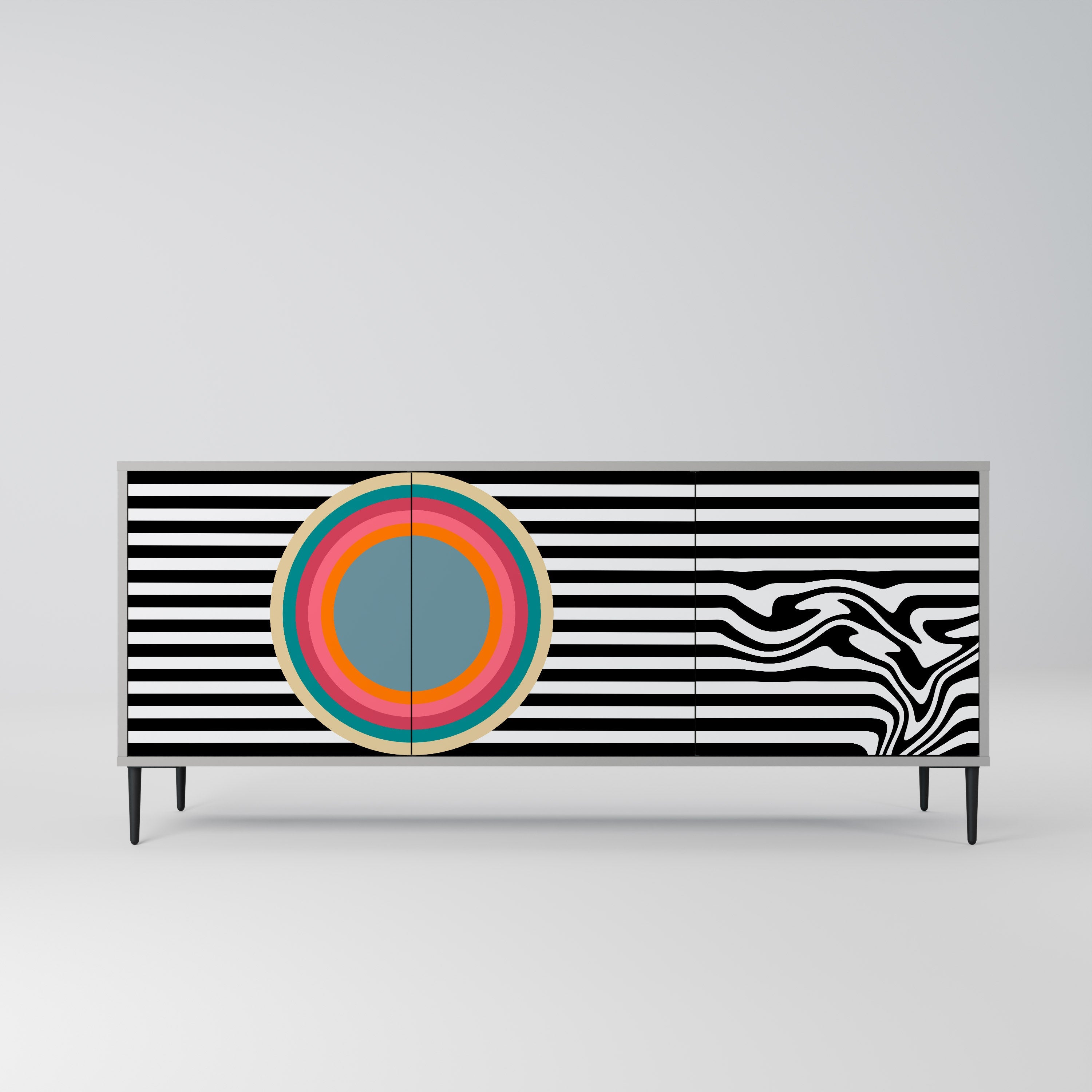 SPECTRA SHOWCASE Sideboard mit 3 Türen in Grau