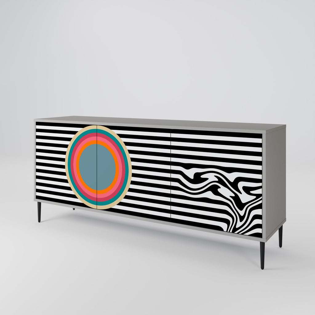 SPECTRA SHOWCASE Sideboard mit 3 Türen in Grau