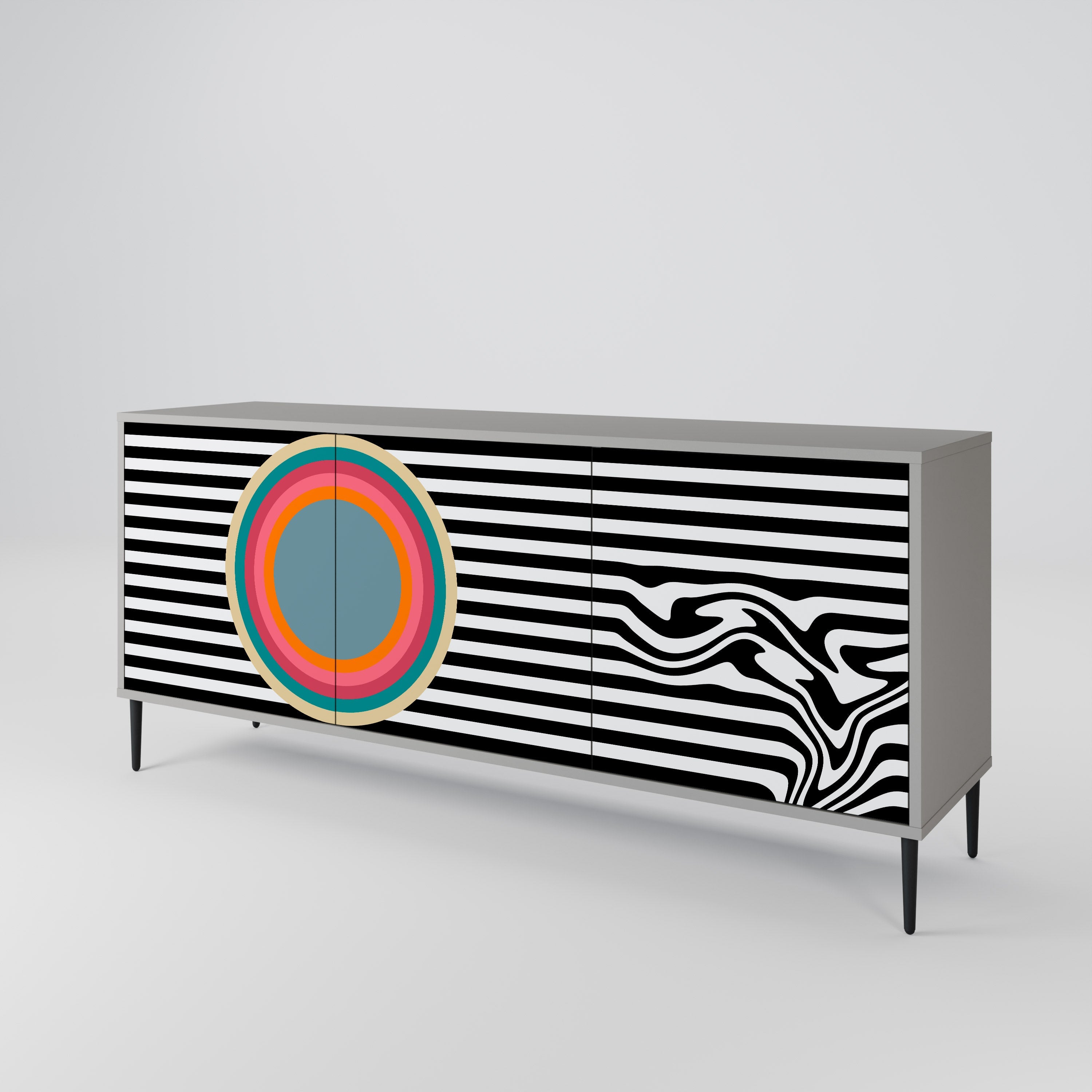 SPECTRA SHOWCASE Sideboard mit 3 Türen in Grau