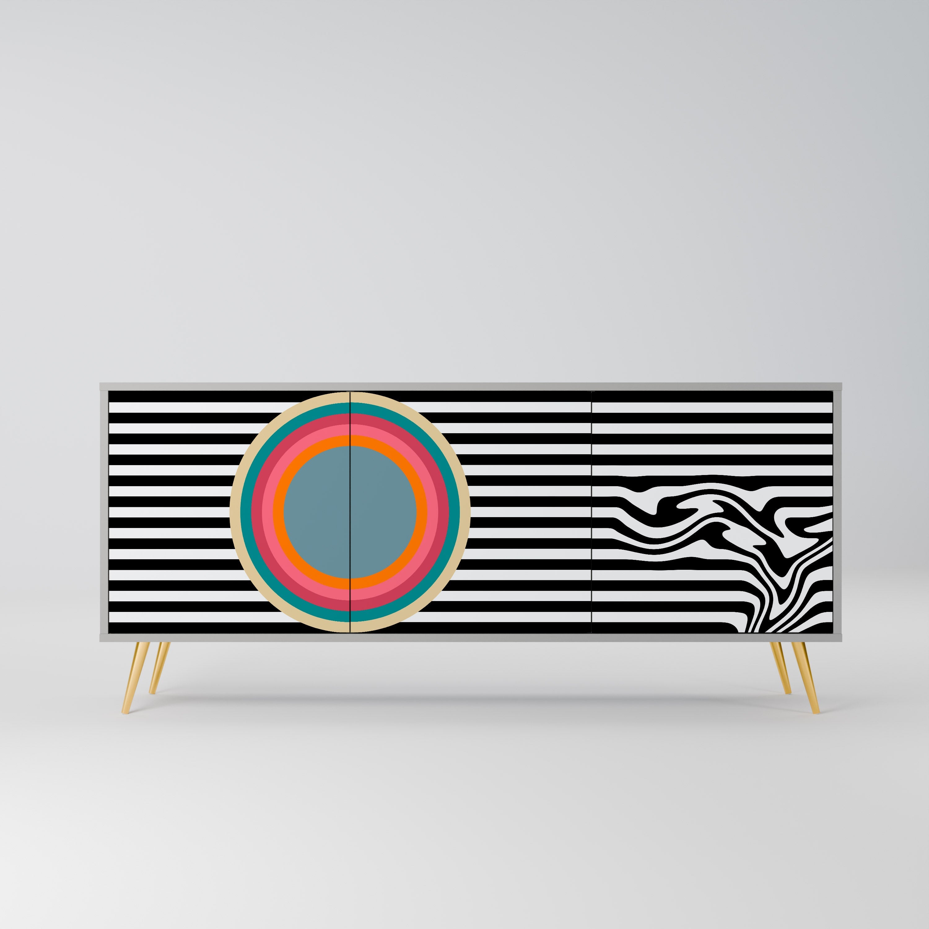 SPECTRA SHOWCASE Sideboard mit 3 Türen in Grau