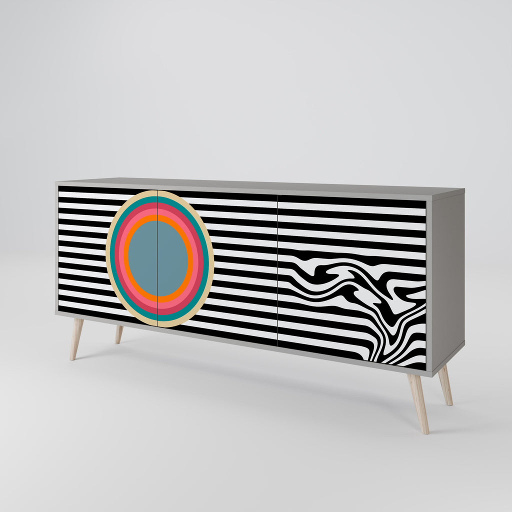 SPECTRA SHOWCASE Sideboard mit 3 Türen in Grau