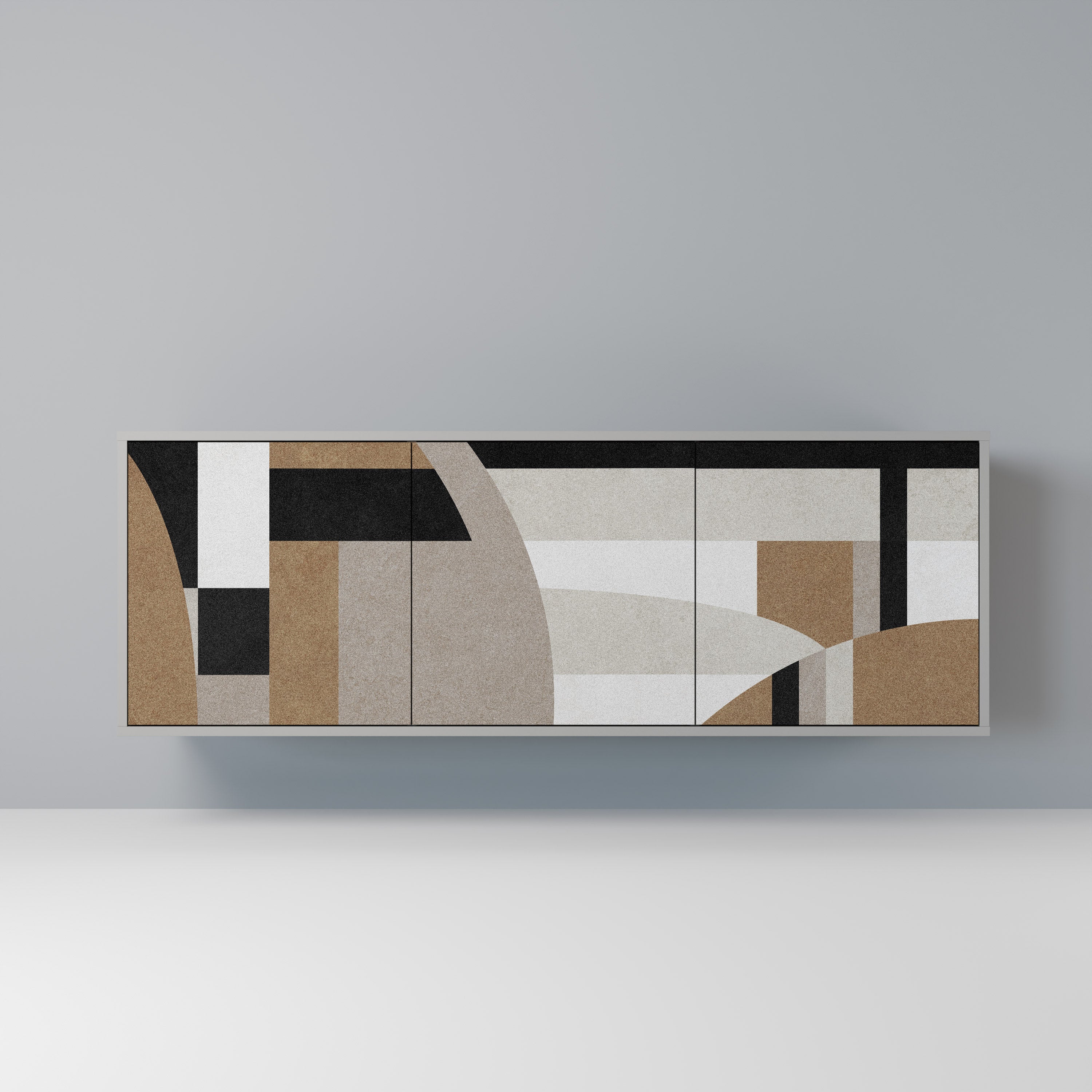 DELICATE MEMENTO Sideboard mit 3 Türen in Grau