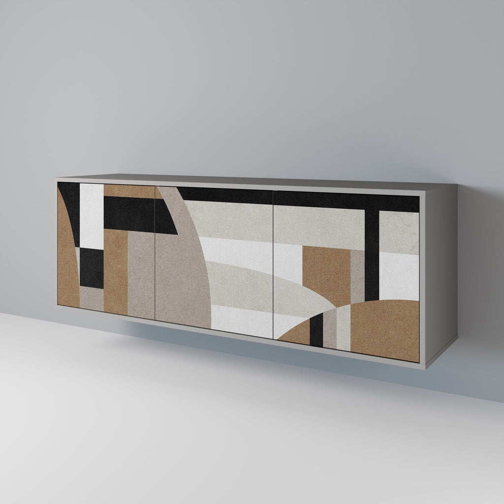 DELICATE MEMENTO Sideboard mit 3 Türen in Grau