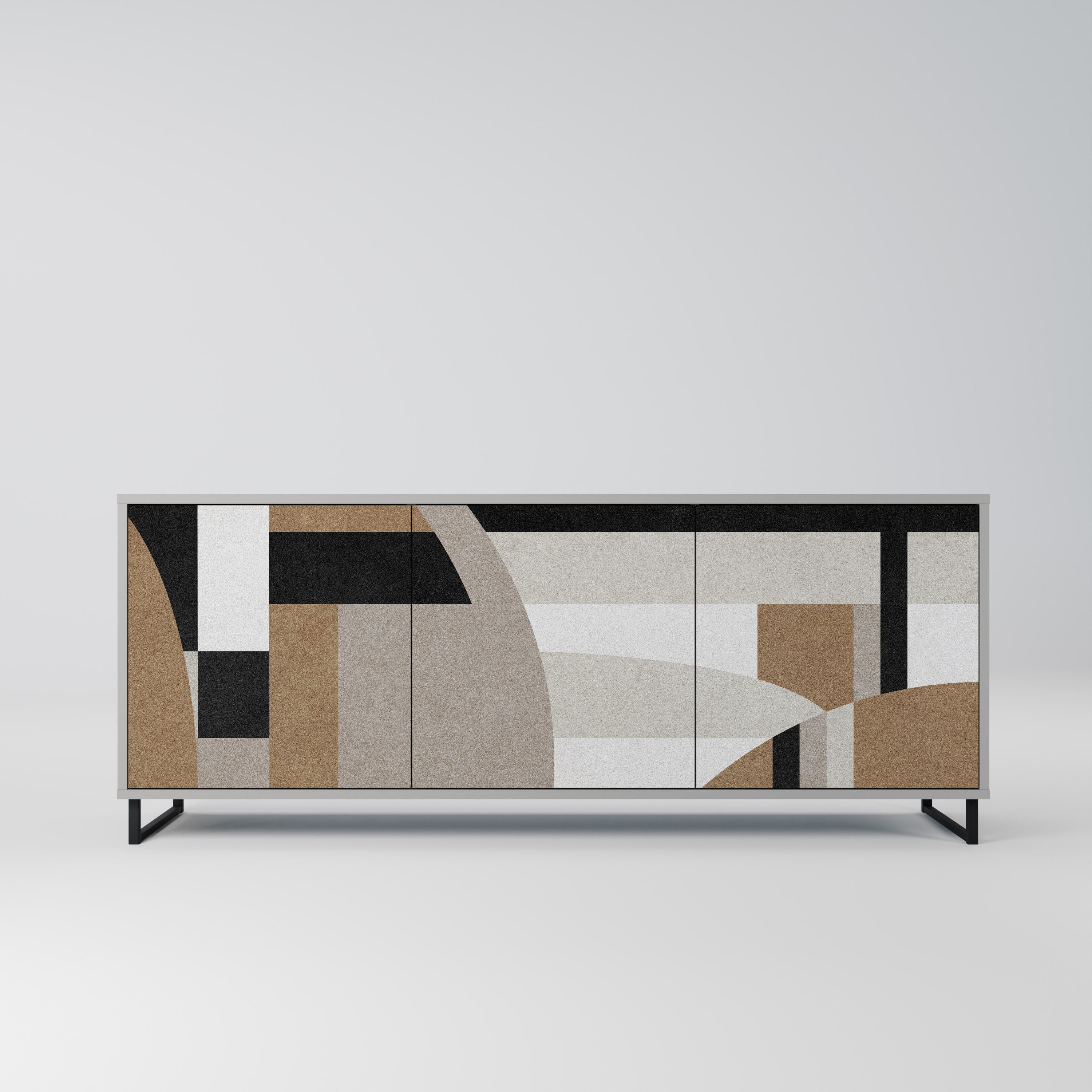 DELICATE MEMENTO Sideboard mit 3 Türen in Grau