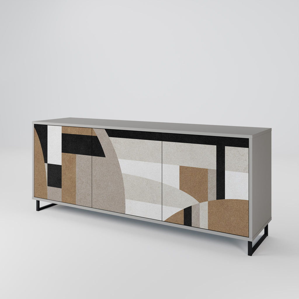 DELICATE MEMENTO Sideboard mit 3 Türen in Grau