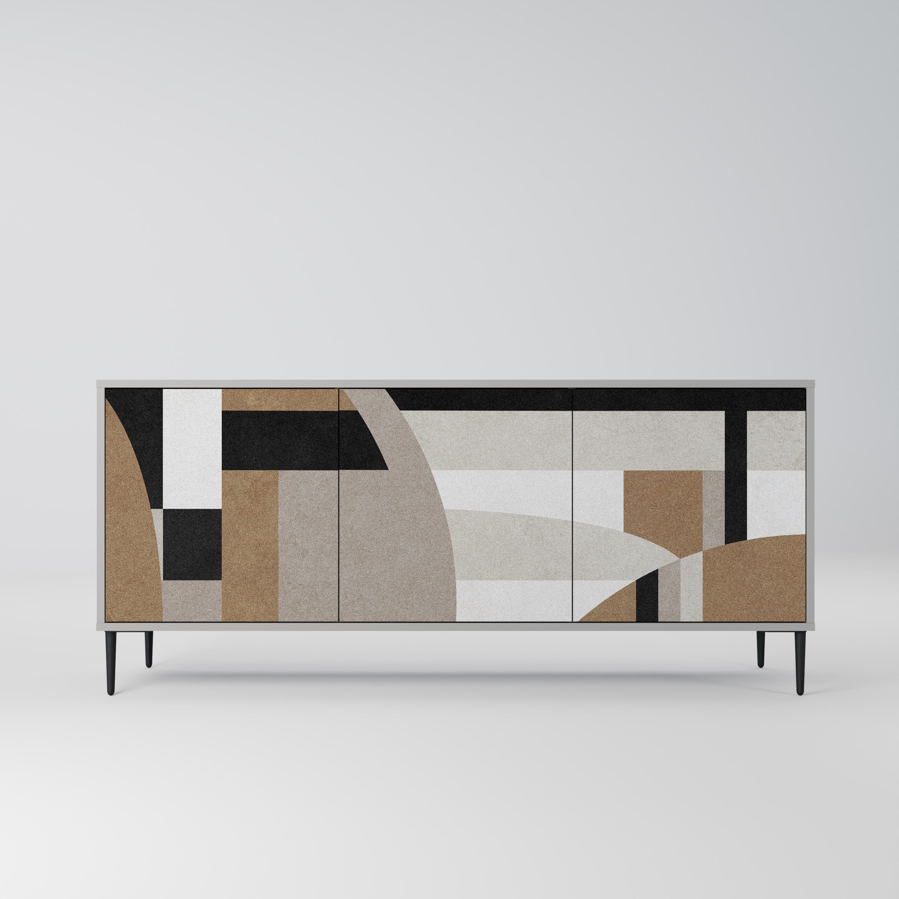 DELICATE MEMENTO Sideboard mit 3 Türen in Grau