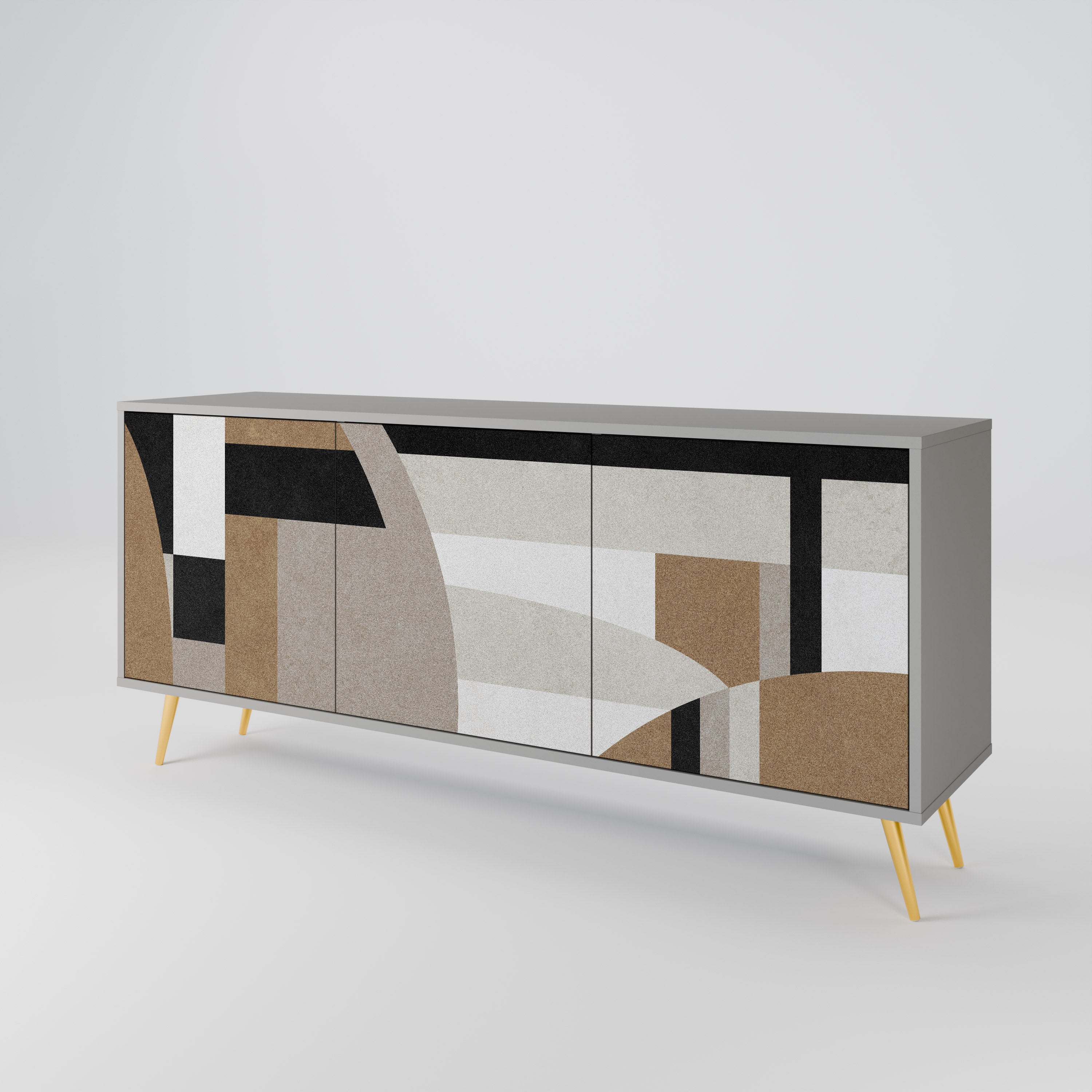 DELICATE MEMENTO Sideboard mit 3 Türen in Grau