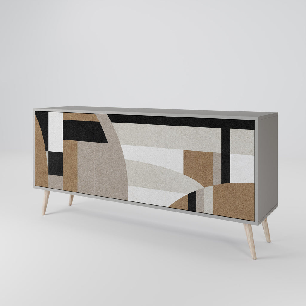 DELICATE MEMENTO Sideboard mit 3 Türen in Grau