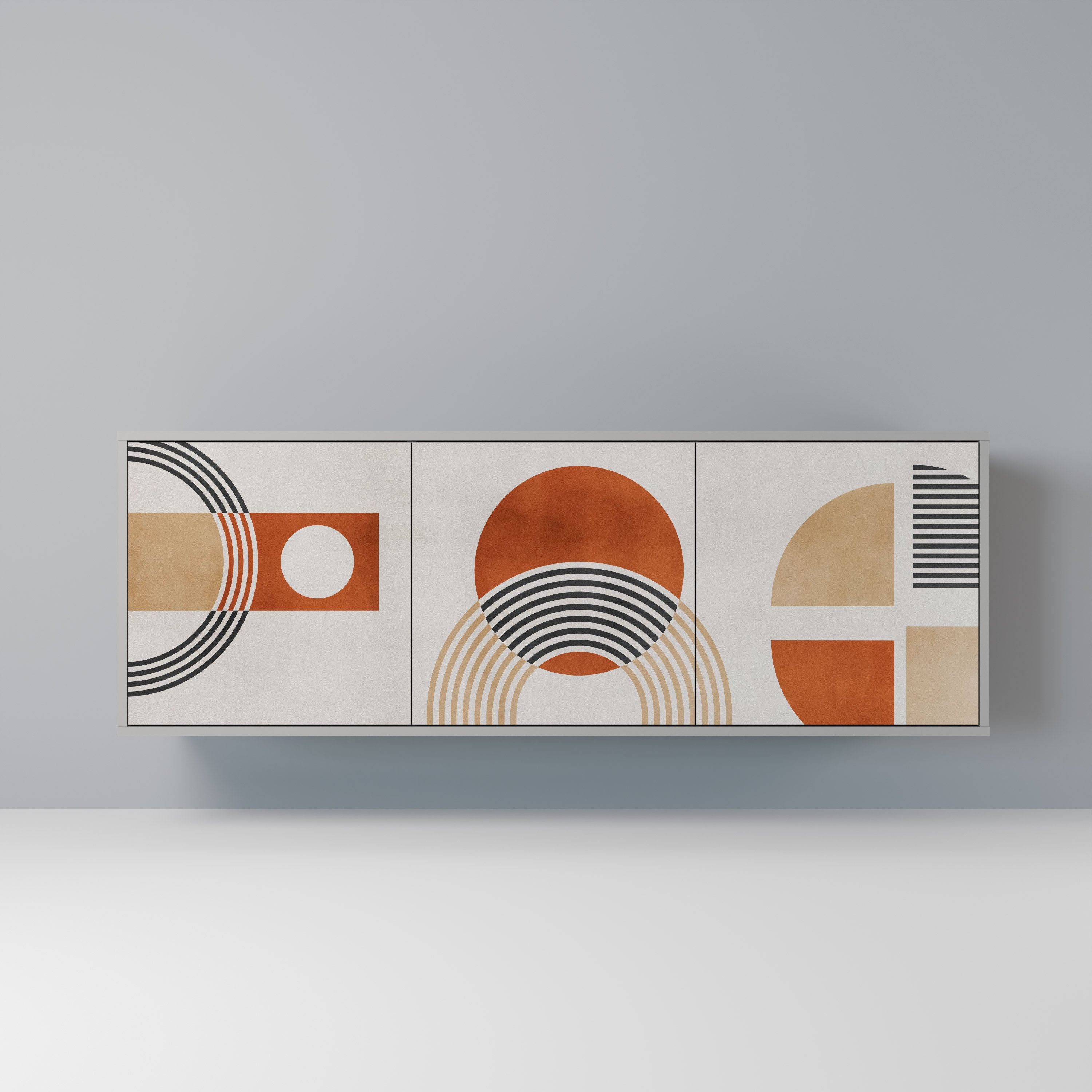 SPACE AROUND Sideboard mit 3 Türen in Grau