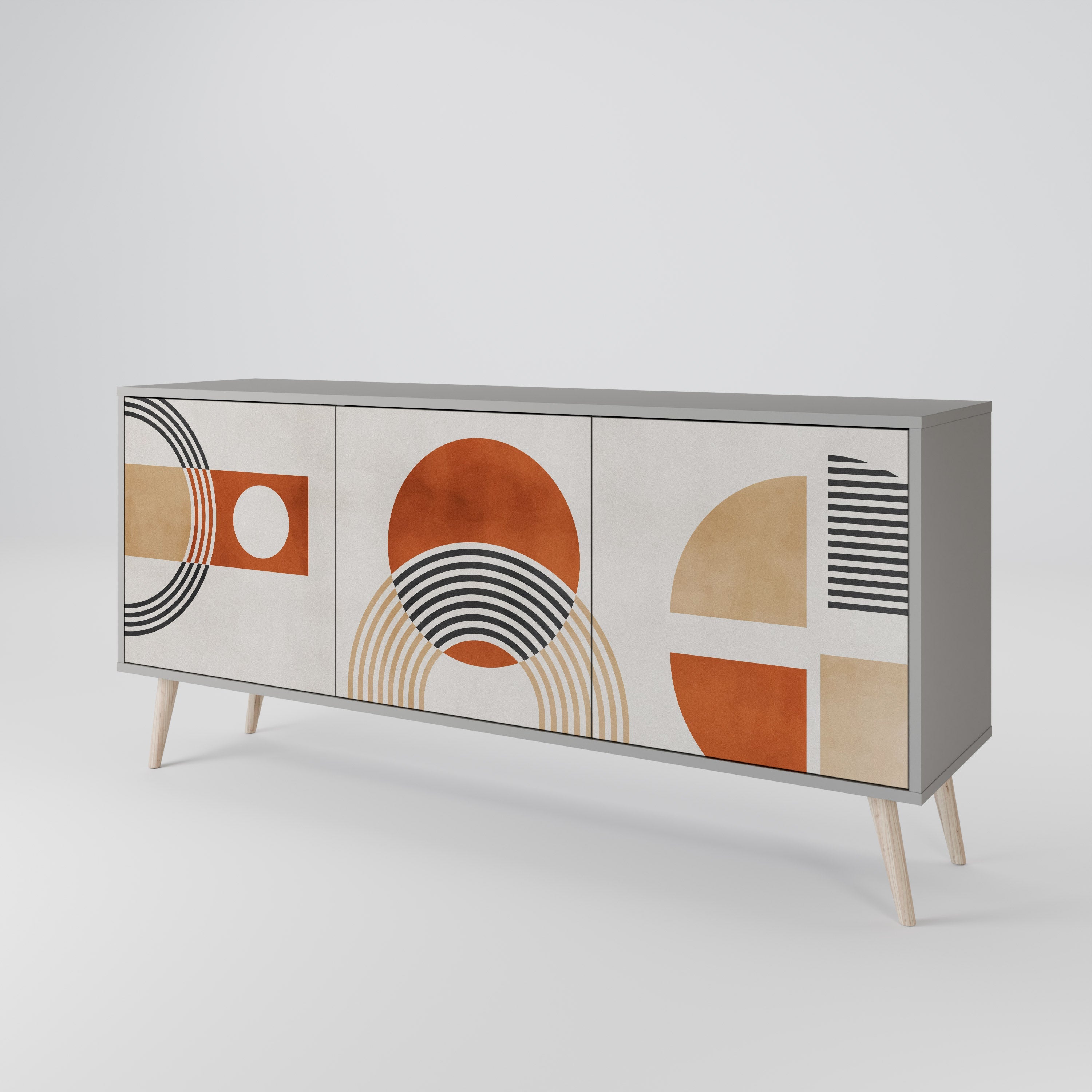 SPACE AROUND Sideboard mit 3 Türen in Grau