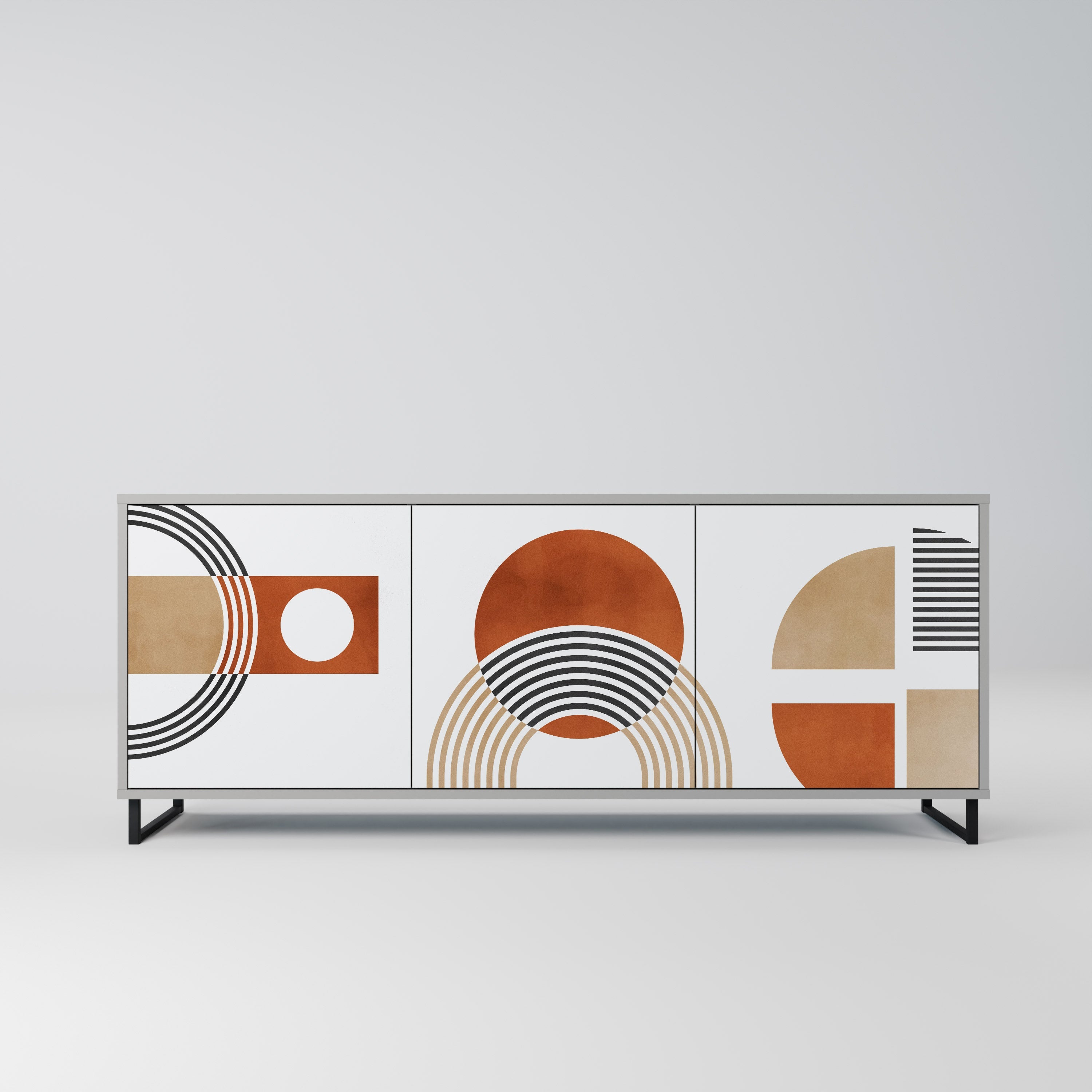 CIRCLE RHYTM Sideboard mit 3 Türen in Grau