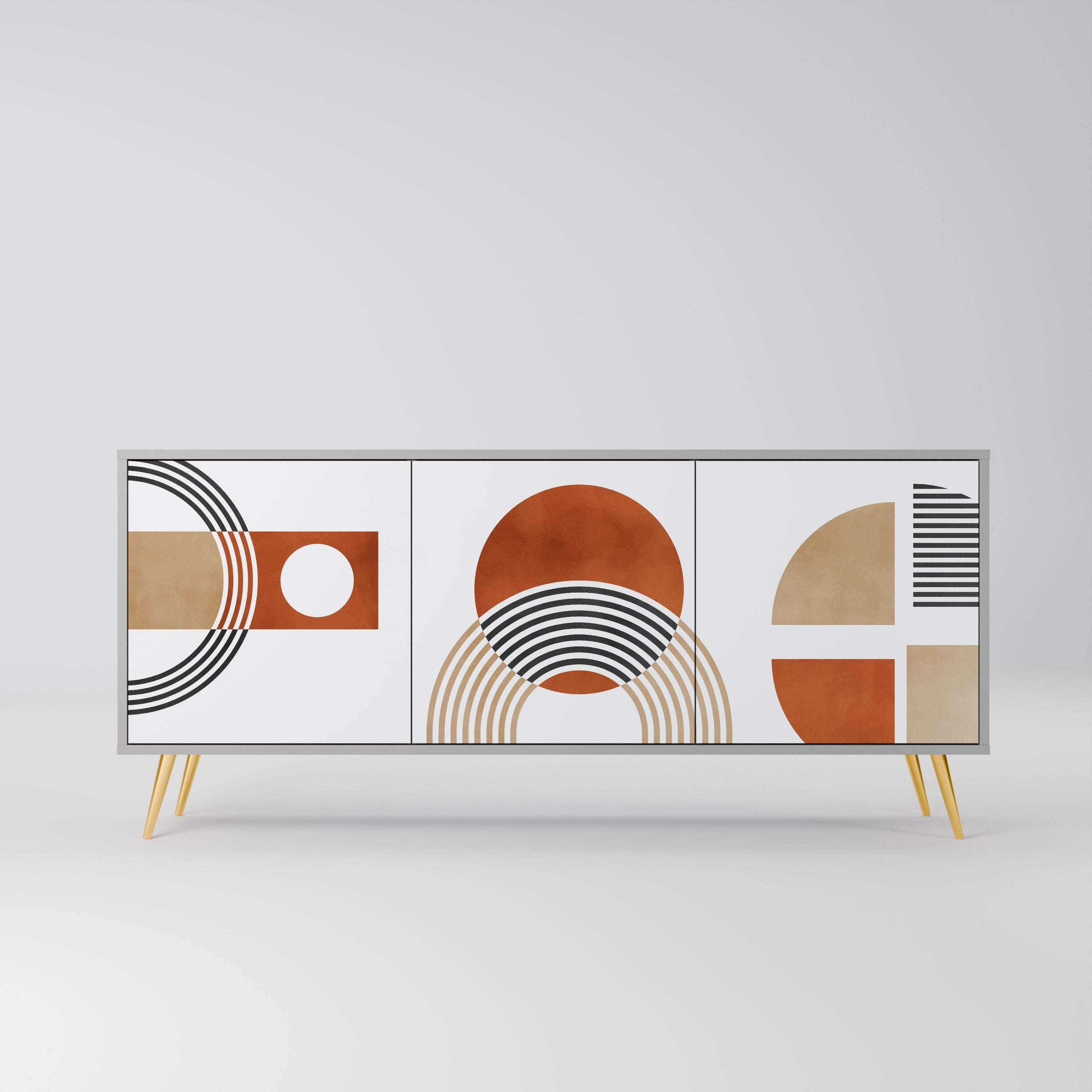CIRCLE RHYTM Sideboard mit 3 Türen in Grau