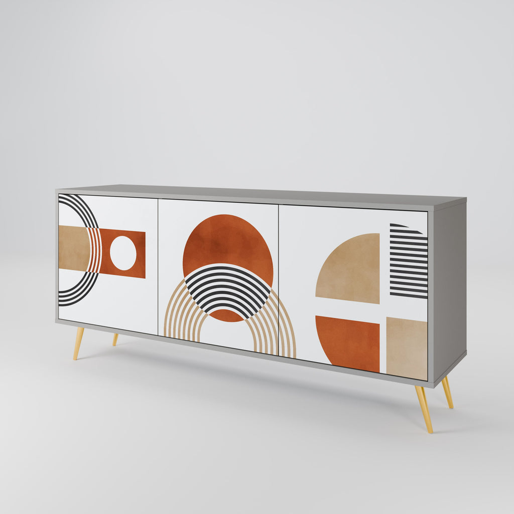 CIRCLE RHYTM Sideboard mit 3 Türen in Grau