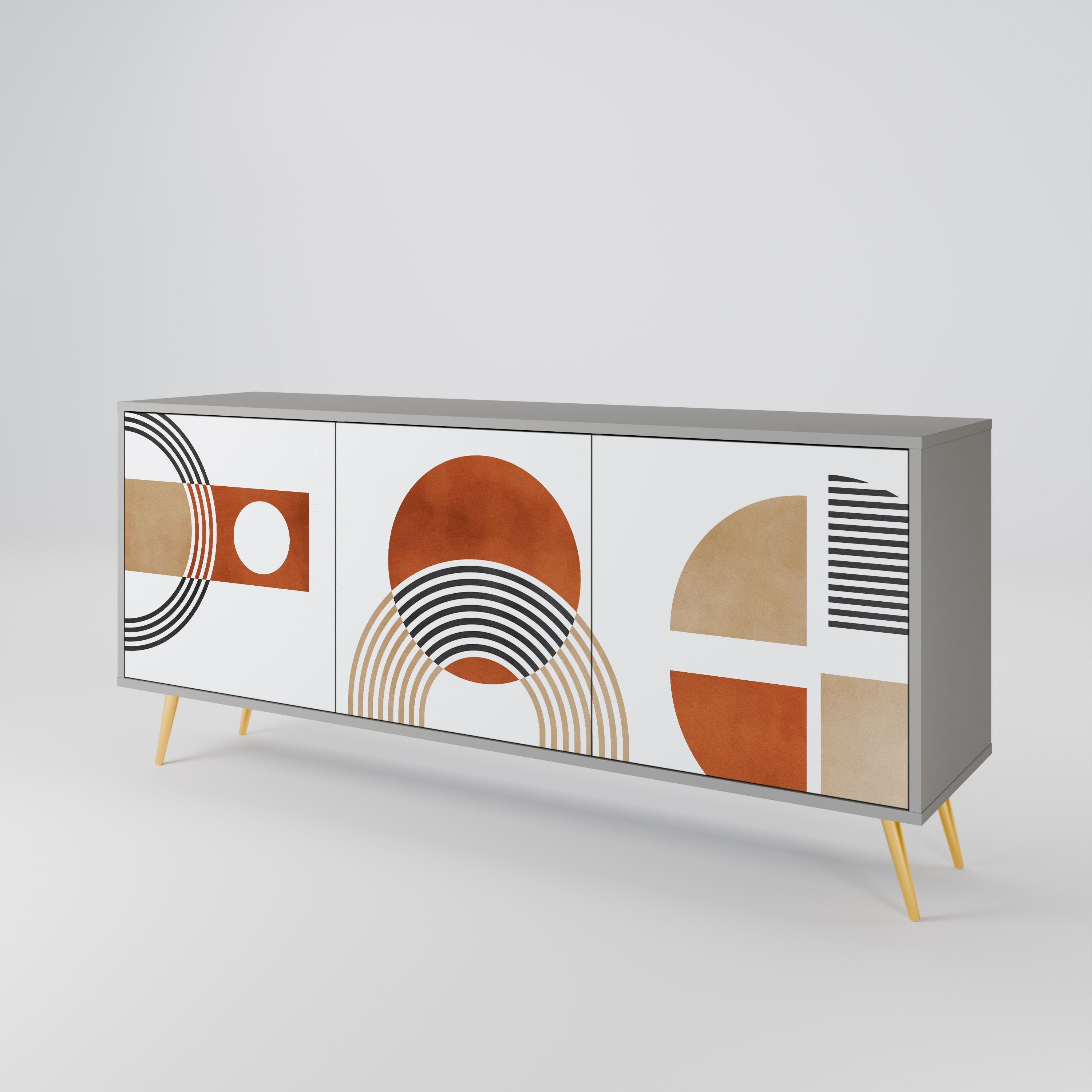 CIRCLE RHYTM Sideboard mit 3 Türen in Grau