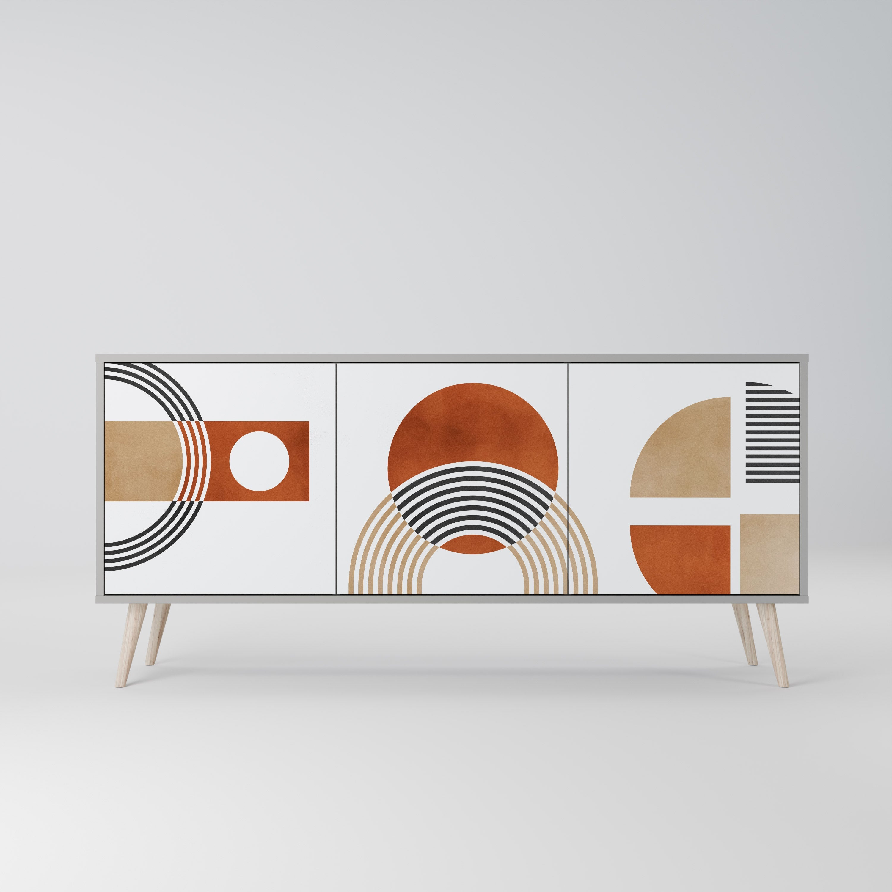 CIRCLE RHYTM Sideboard mit 3 Türen in Grau