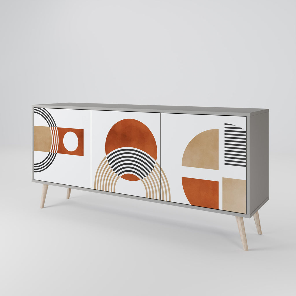 CIRCLE RHYTM Sideboard mit 3 Türen in Grau