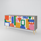 GEOMETRIC GLIMMER Sideboard mit 3 Türen in Grau