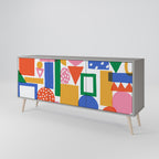 GEOMETRIC GLIMMER Sideboard mit 3 Türen in Grau