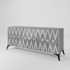 SHARP EDGES Sideboard mit 3 Türen in Grau