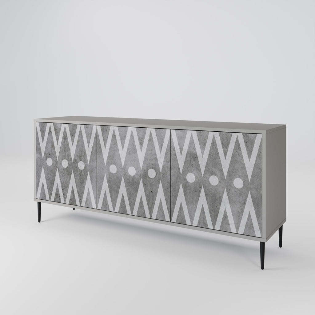 SHARP EDGES Sideboard mit 3 Türen in Grau