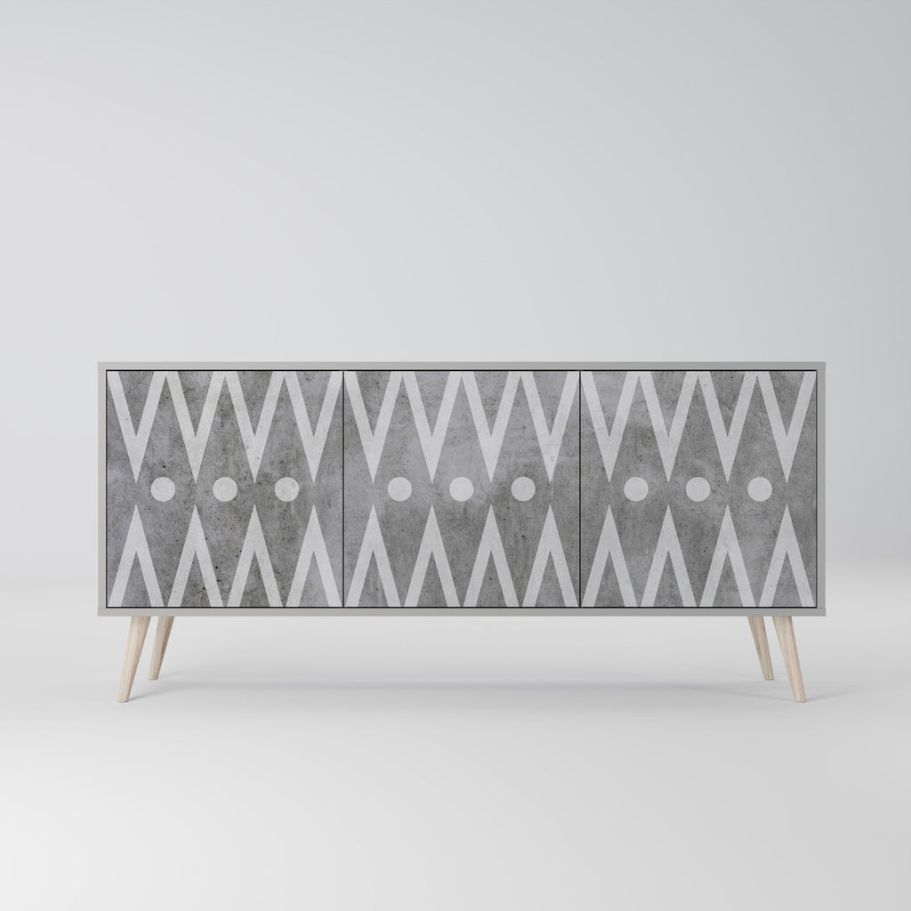 SHARP EDGES Sideboard mit 3 Türen in Grau