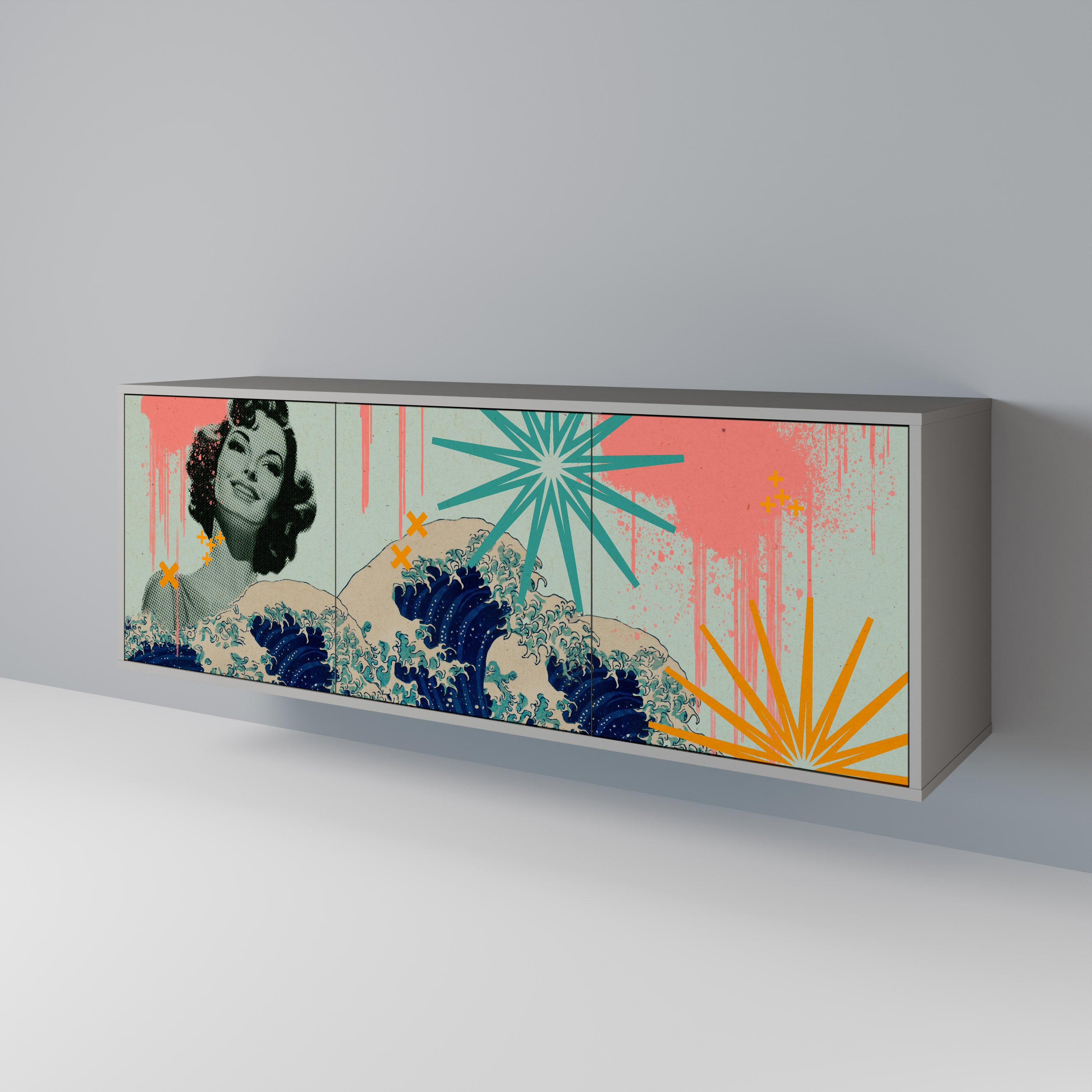 KANAGAWA BEAUTY 3-türiges Sideboard