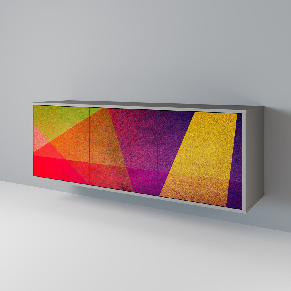 VIVID GEOMETRY Sideboard mit 3 Türen in Grau