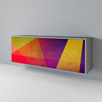 VIVID GEOMETRY Sideboard mit 3 Türen in Grau