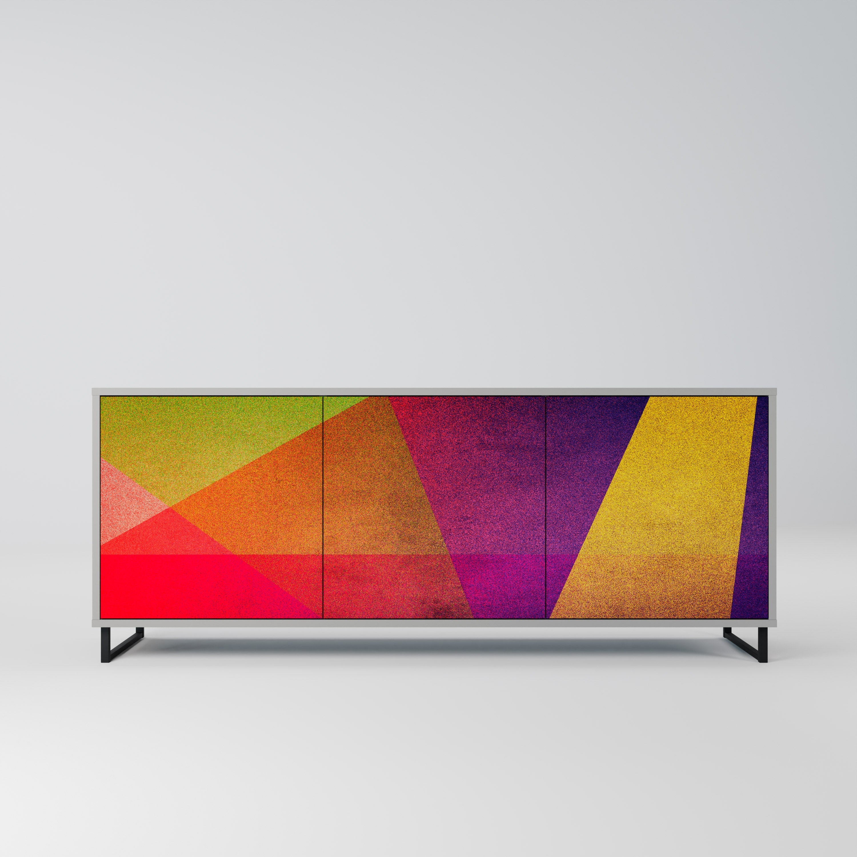 VIVID GEOMETRY Sideboard mit 3 Türen in Grau