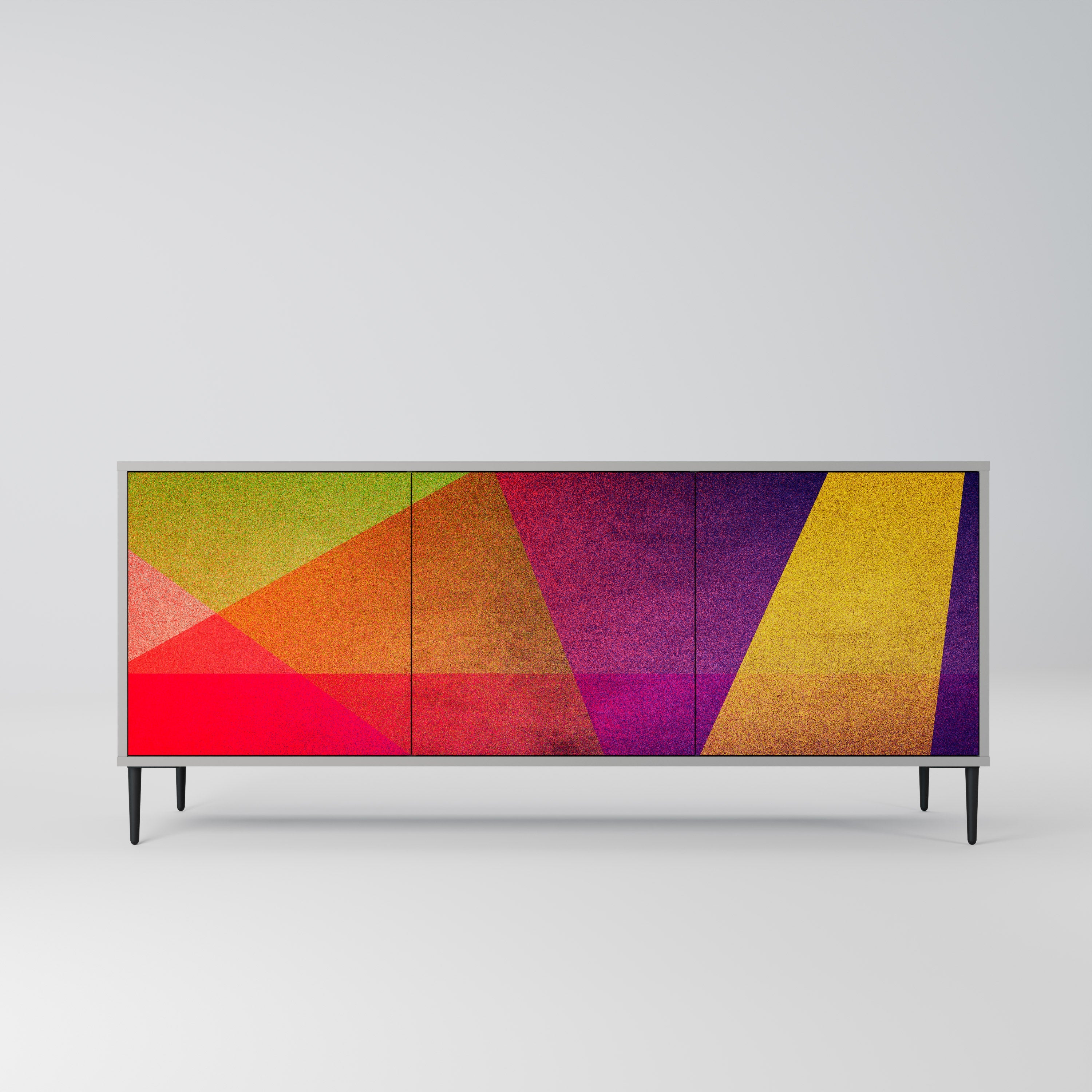 VIVID GEOMETRY Sideboard mit 3 Türen in Grau