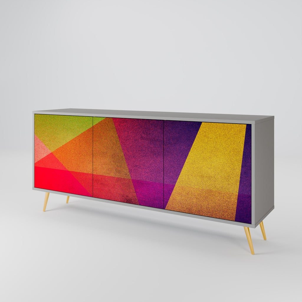 VIVID GEOMETRY Sideboard mit 3 Türen in Grau