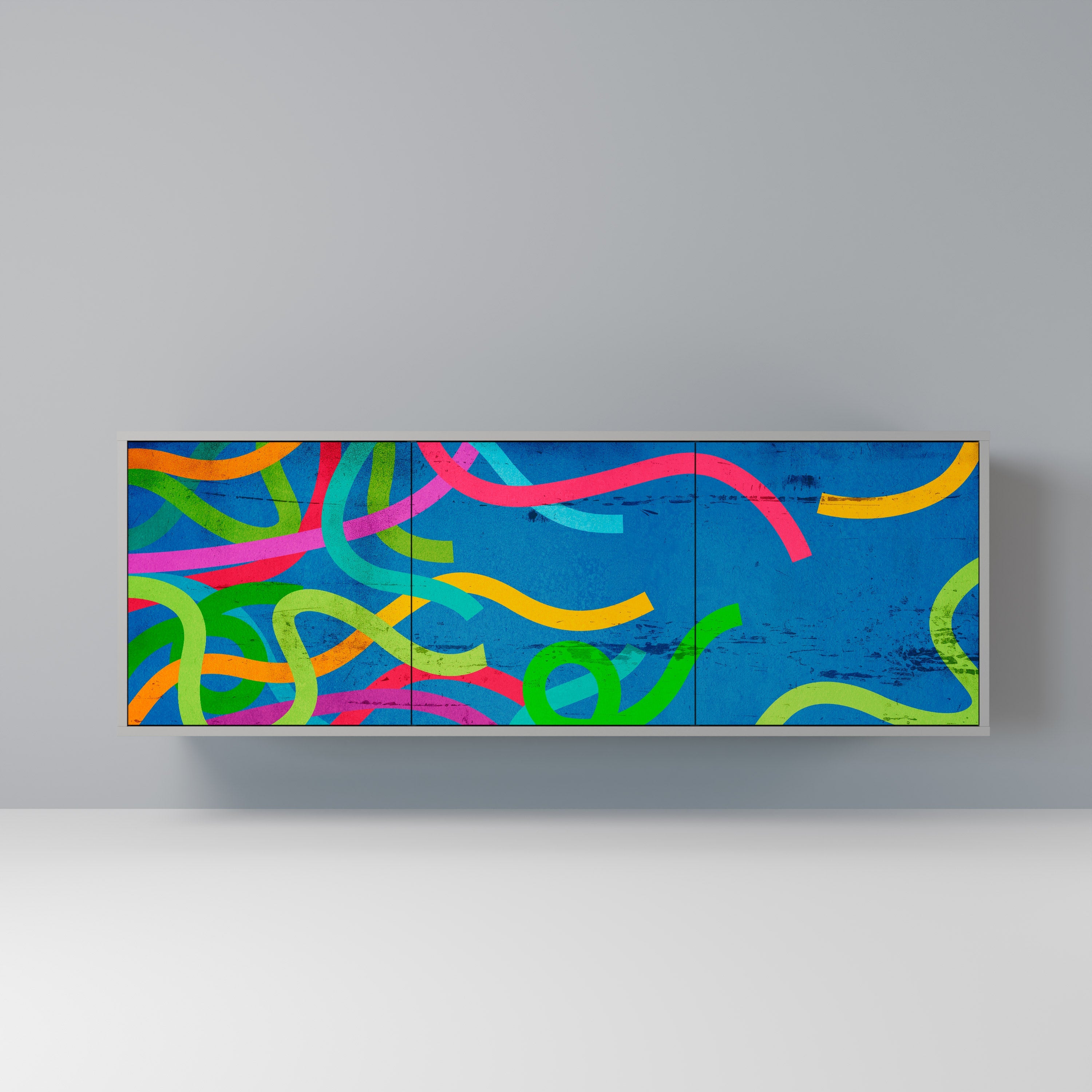 STREAMER TANGLE Sideboard mit 3 Türen in Grau