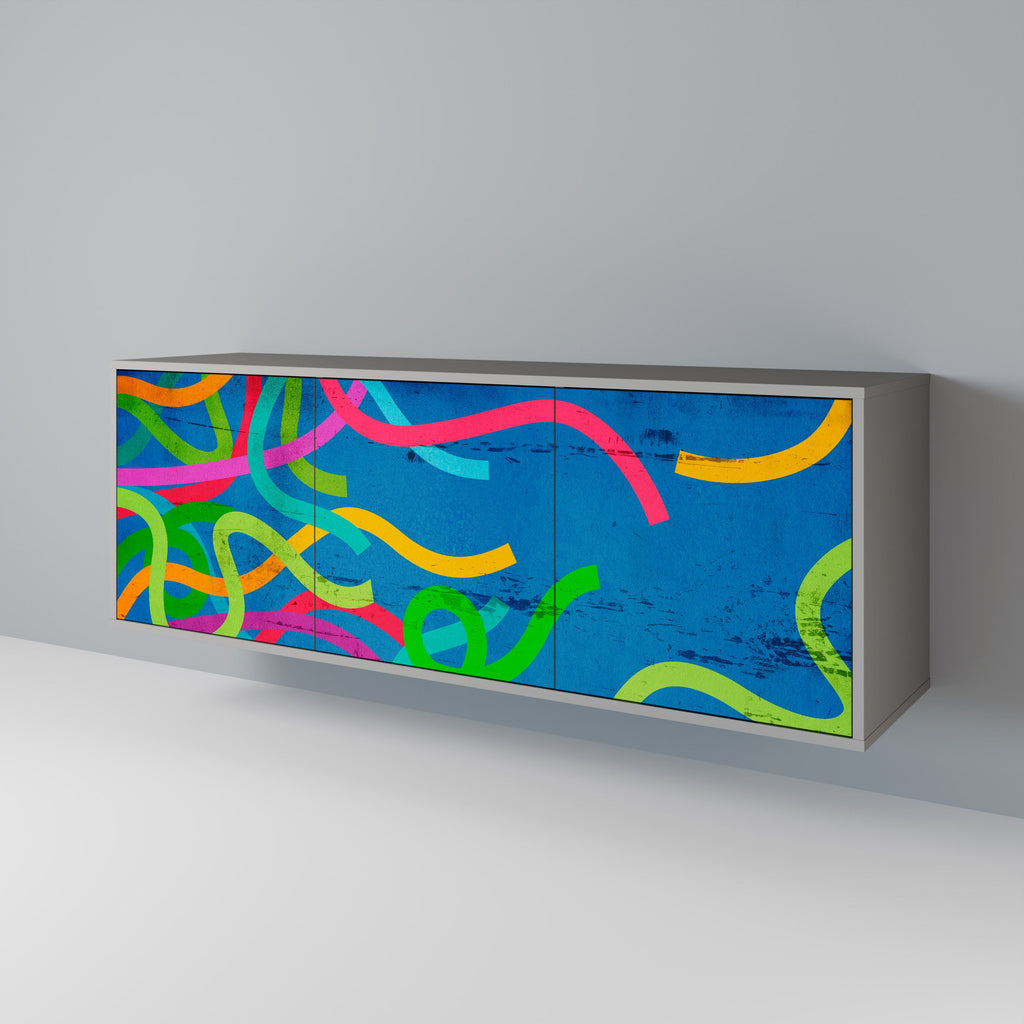 STREAMER TANGLE Sideboard mit 3 Türen in Grau