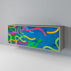 STREAMER TANGLE Sideboard mit 3 Türen in Grau