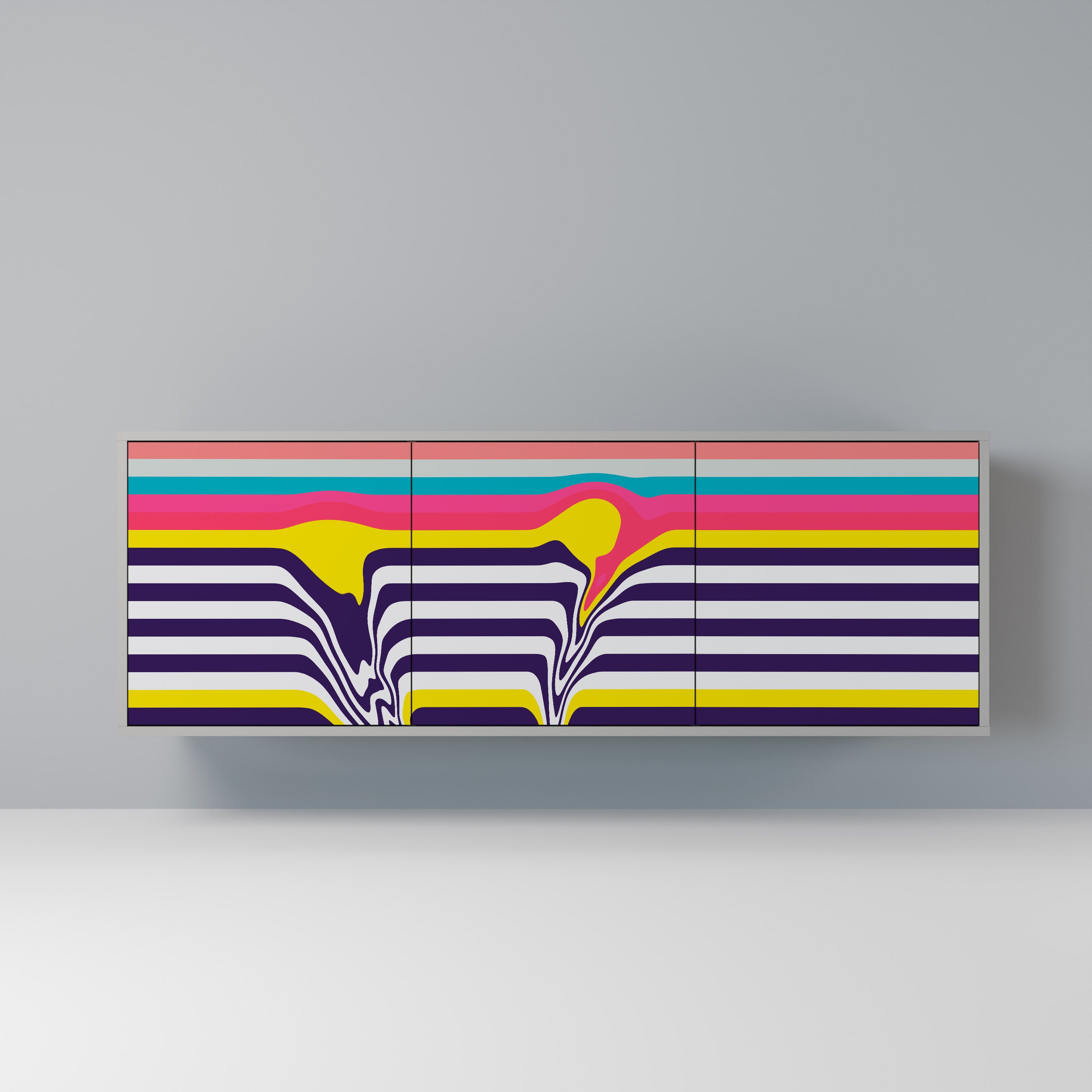 TONE COLLAPSE Sideboard mit 3 Türen in Grau