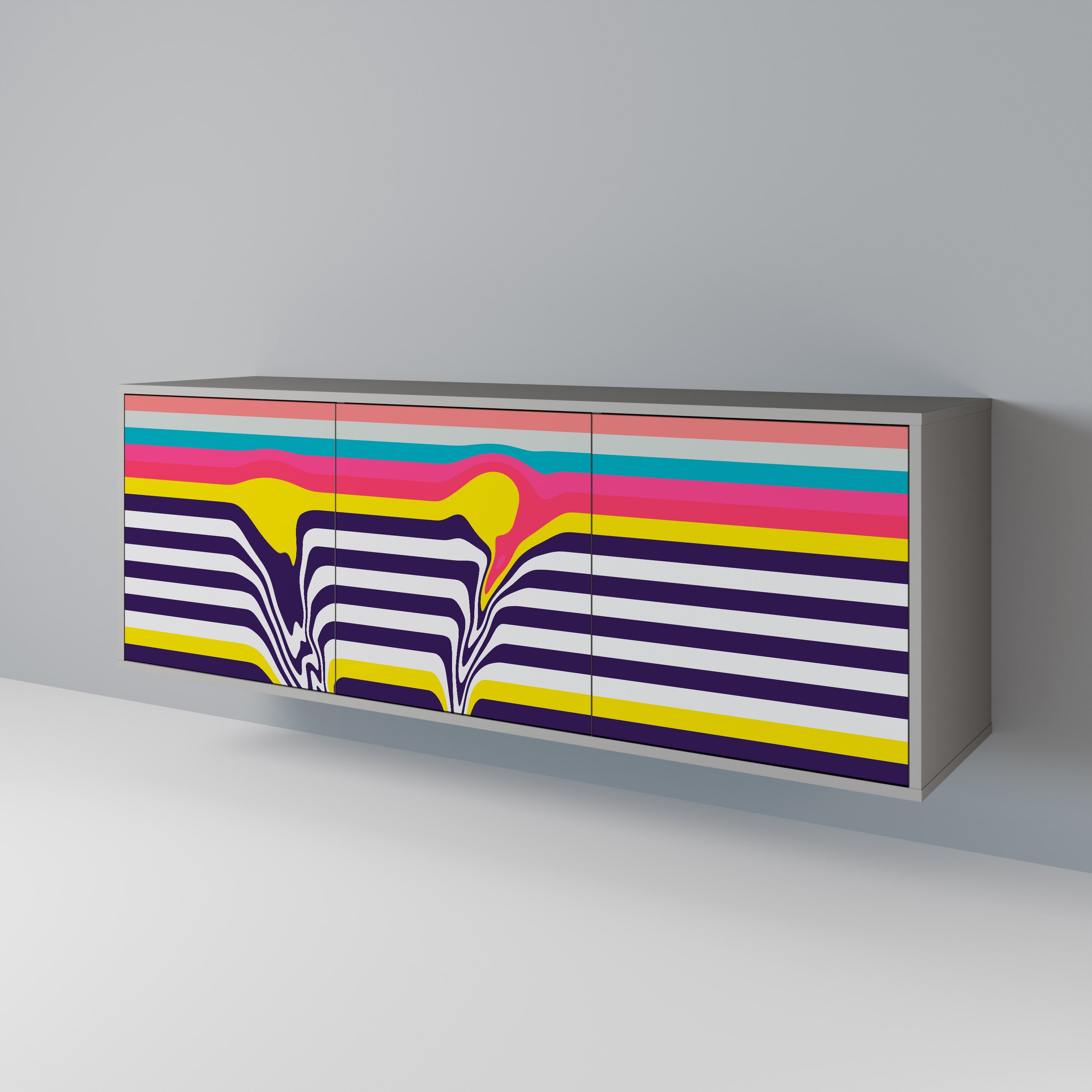 TONE COLLAPSE Sideboard mit 3 Türen in Grau