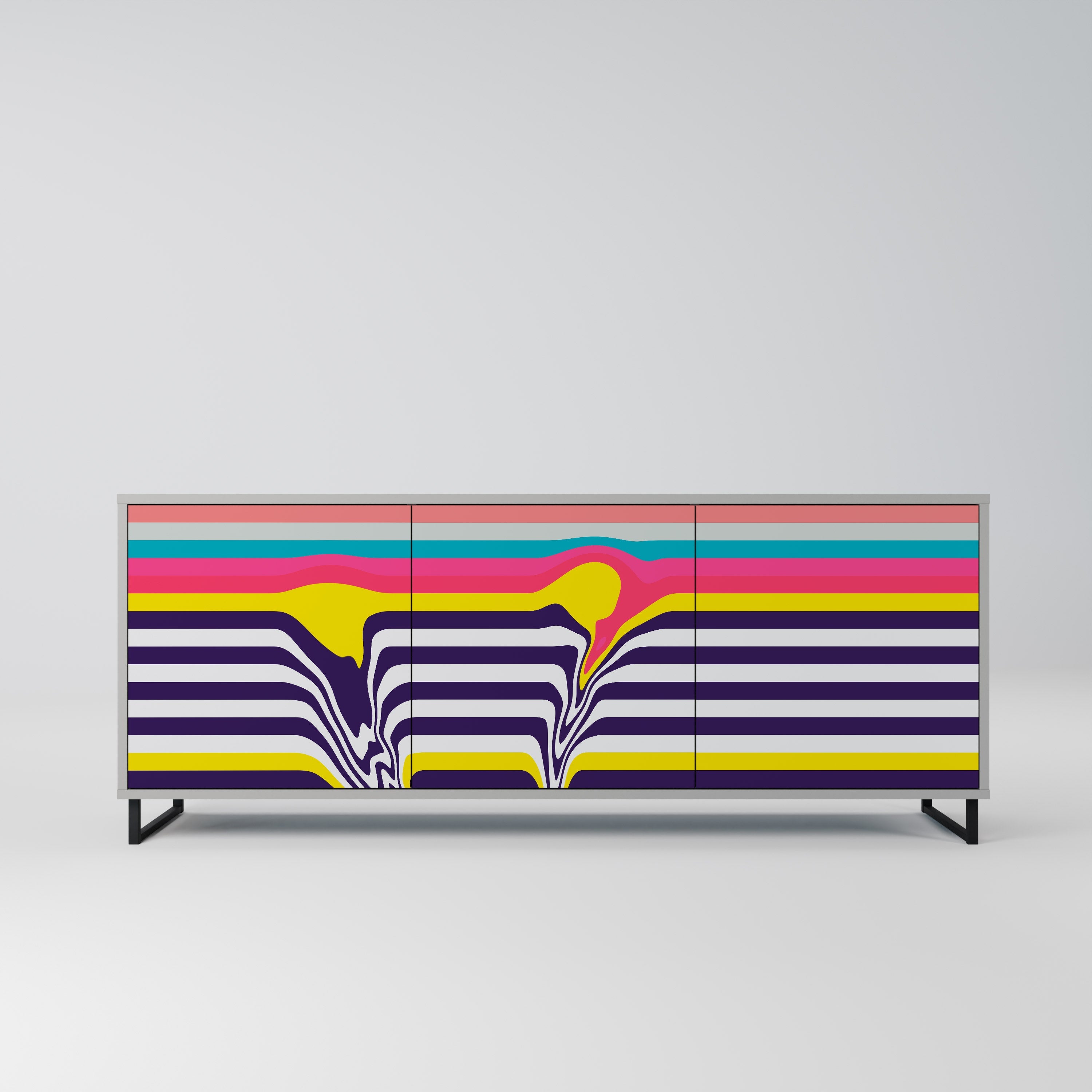 TONE COLLAPSE Sideboard mit 3 Türen in Grau