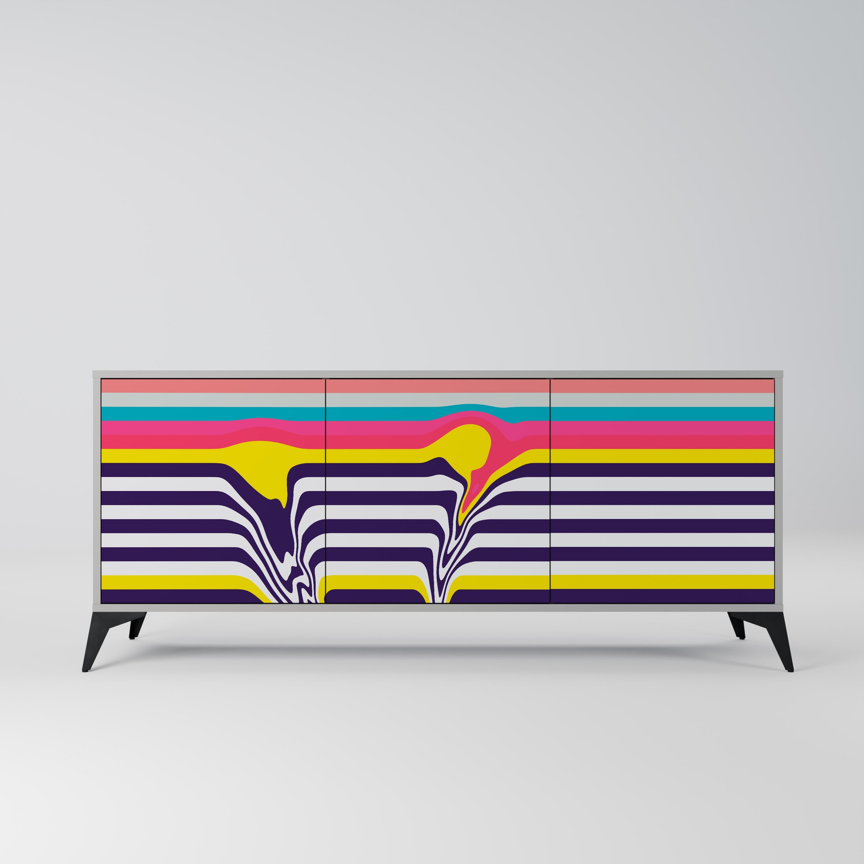 TONE COLLAPSE Sideboard mit 3 Türen in Grau