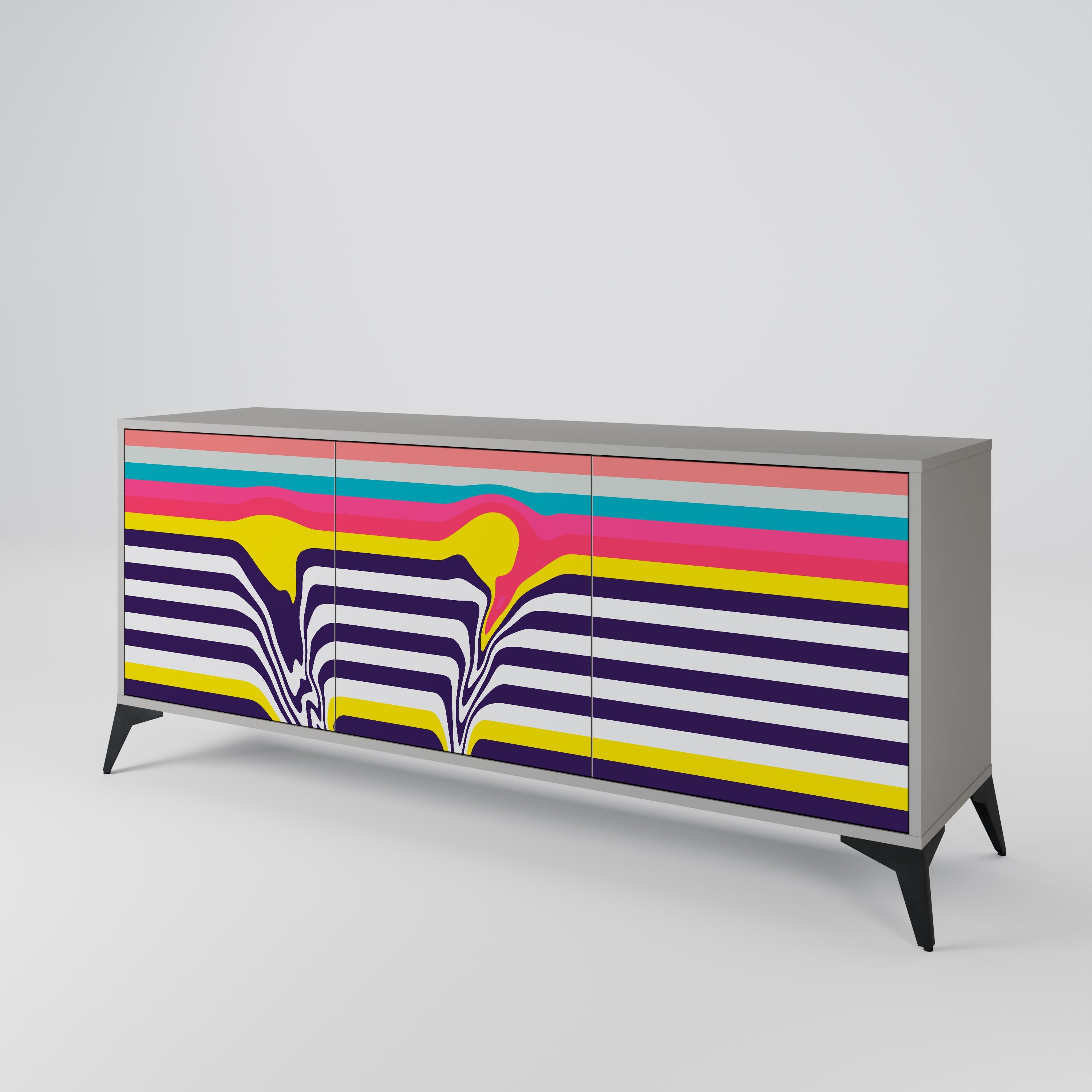 TONE COLLAPSE Sideboard mit 3 Türen in Grau
