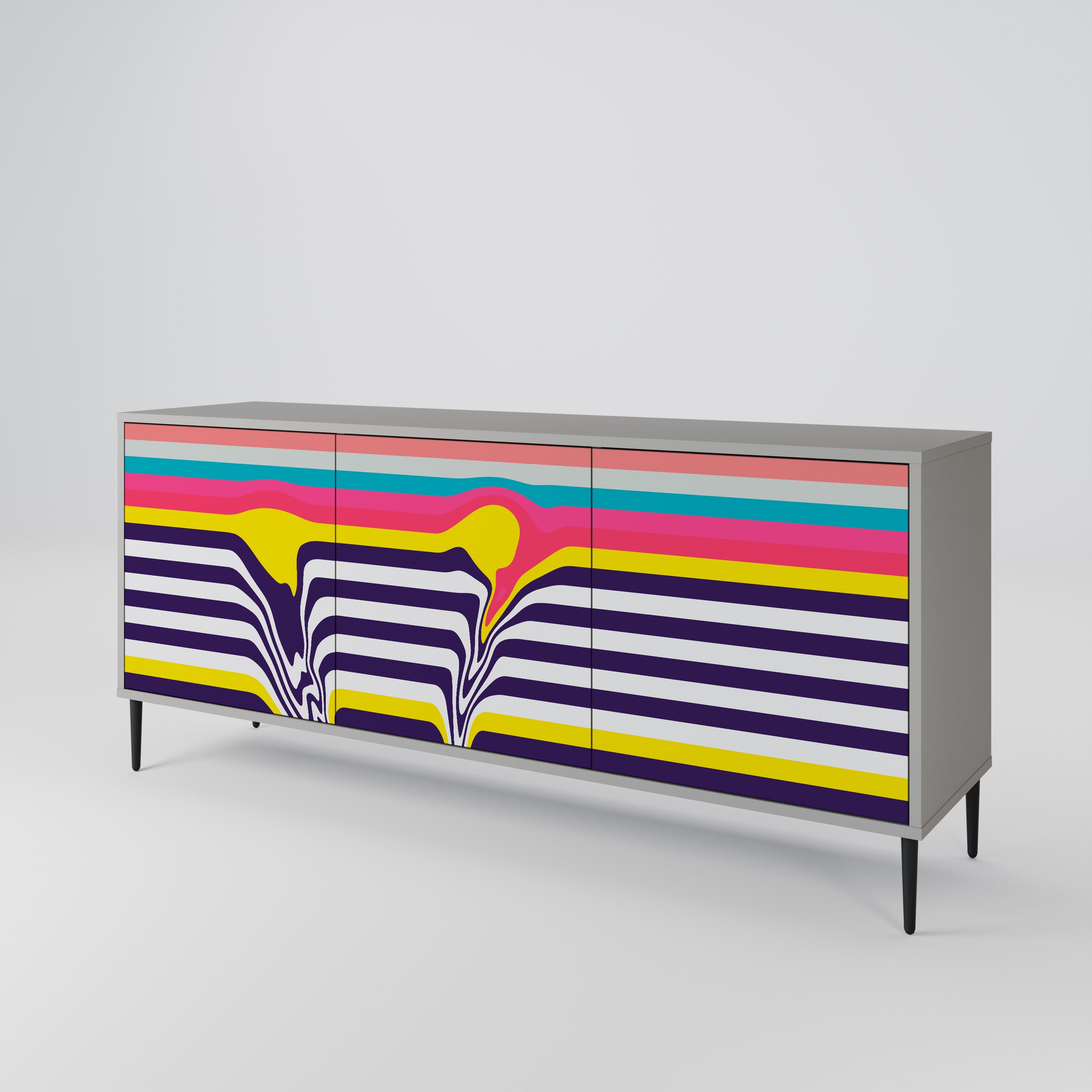 TONE COLLAPSE Sideboard mit 3 Türen in Grau